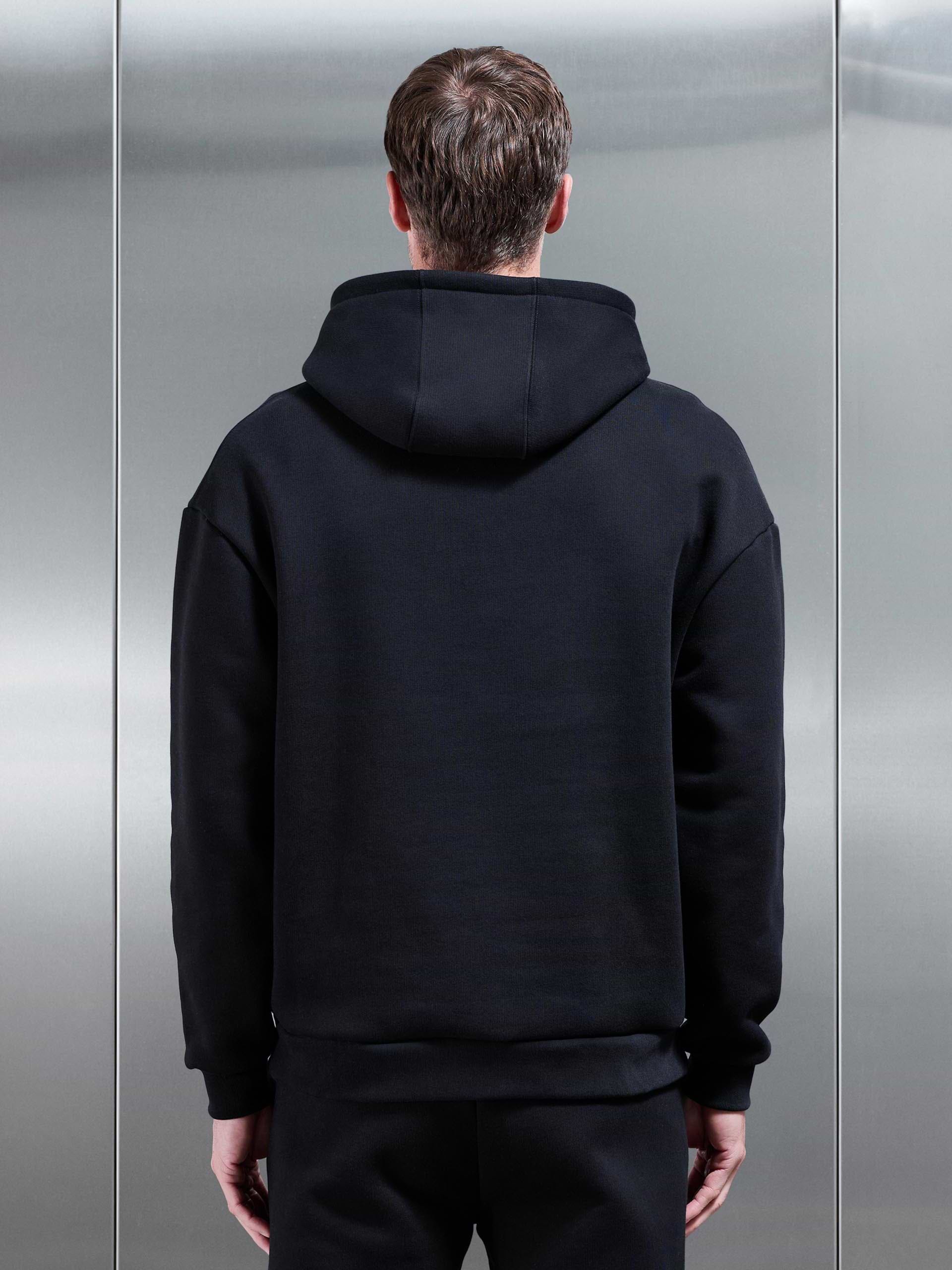 Mens Relaxed Fit Hoodie in Black