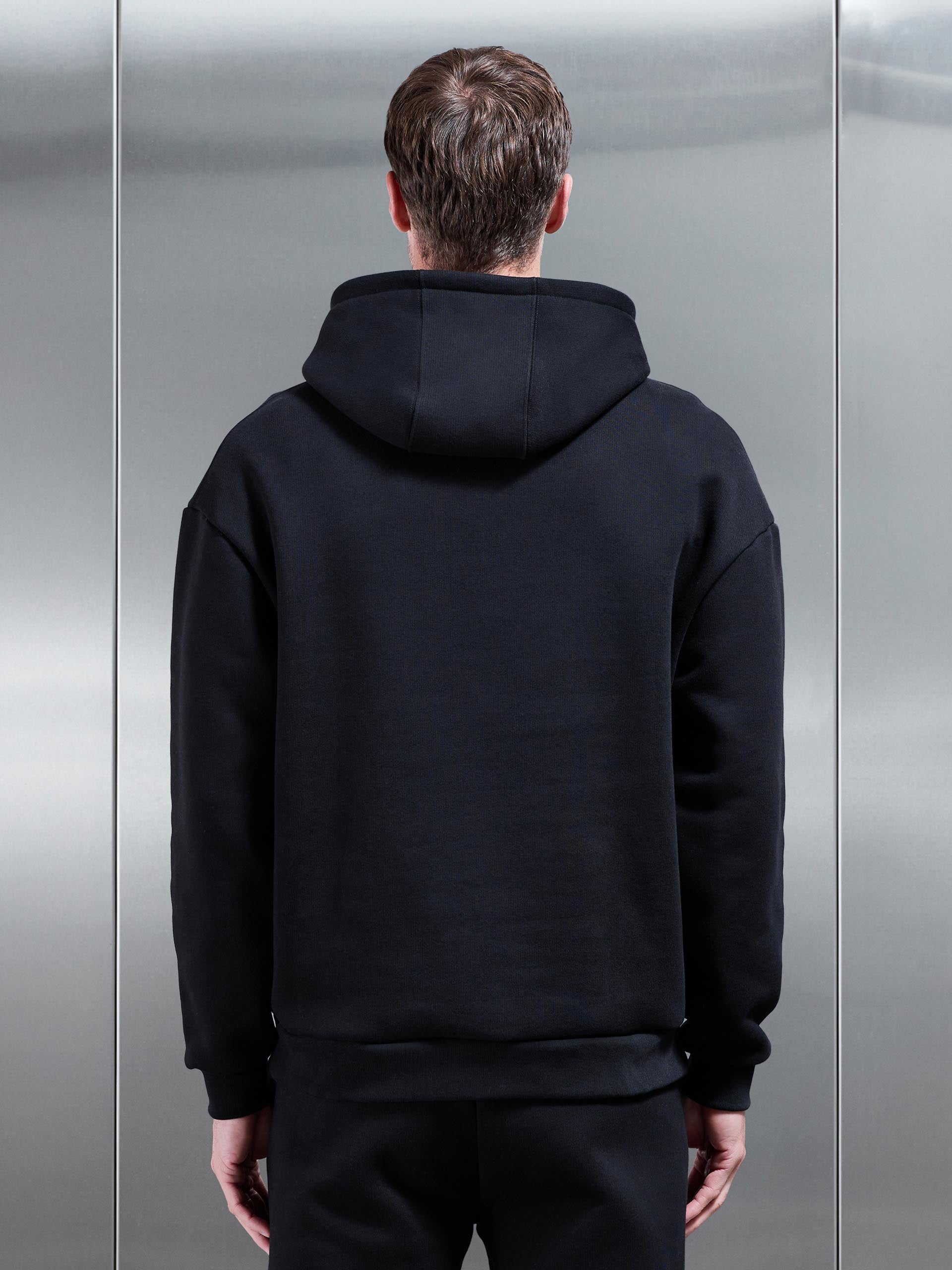 Mens Relaxed Fit Hoodie in Black