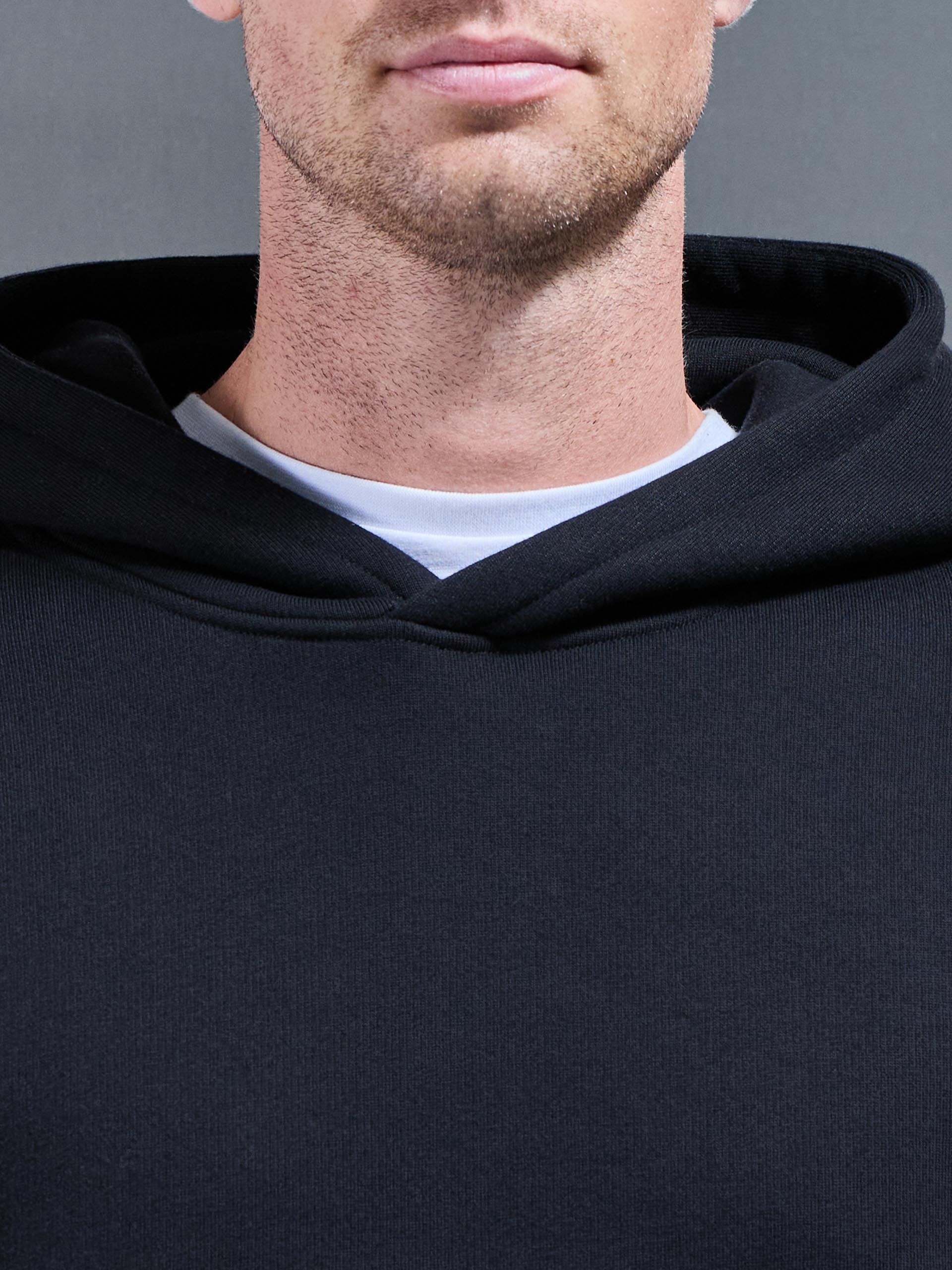Mens Relaxed Fit Hoodie in Black