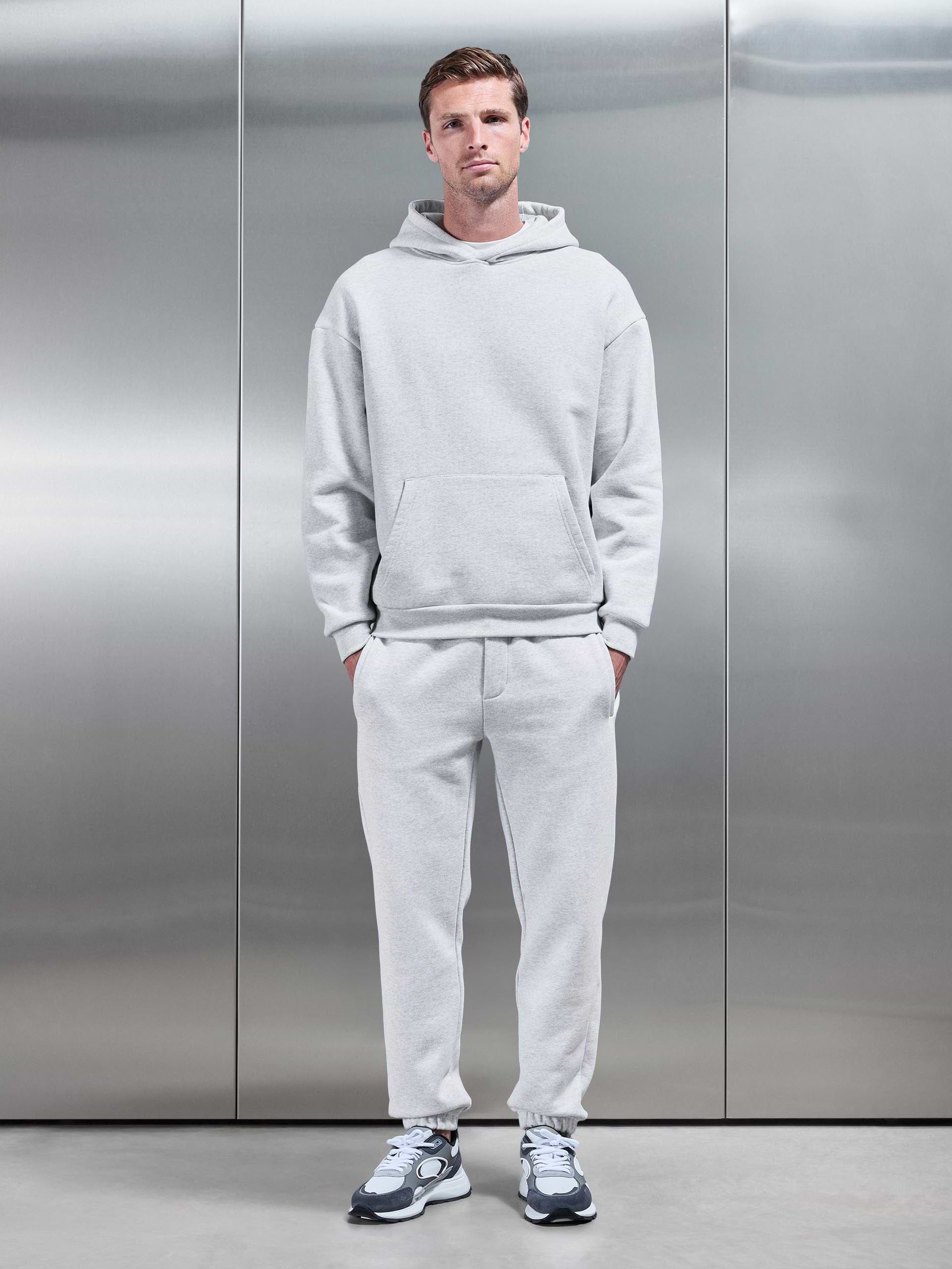 Relaxed Fit Hoodie in Marl Grey