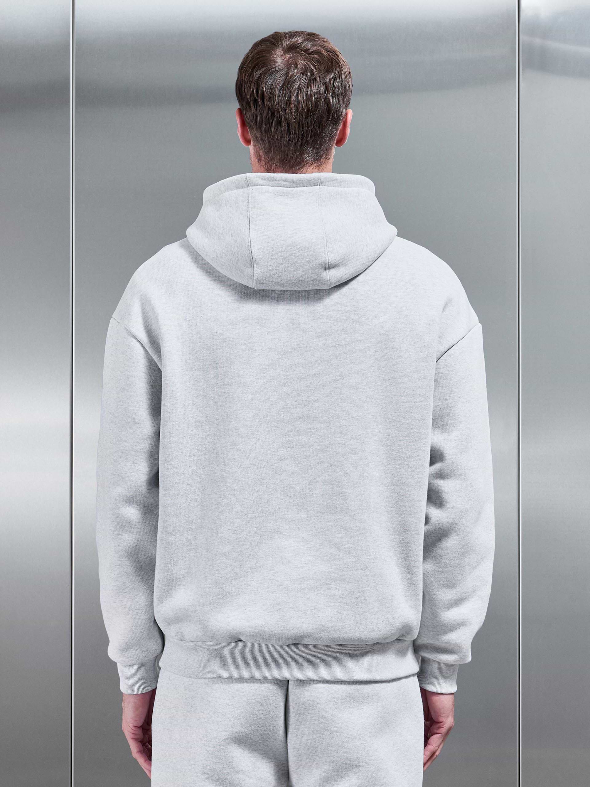 Relaxed Fit Hoodie in Marl Grey