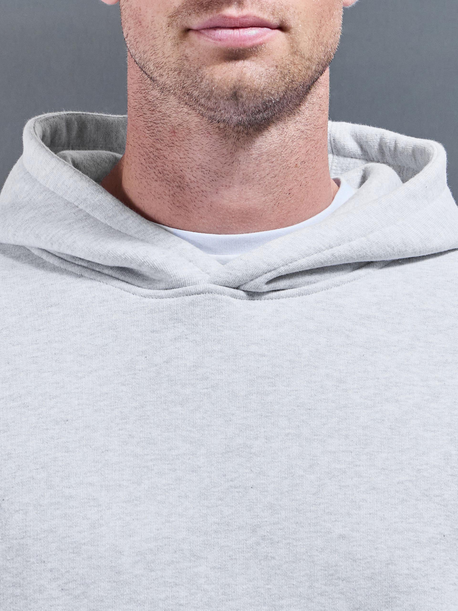 Mens Relaxed Fit Hoodie in Marl Grey