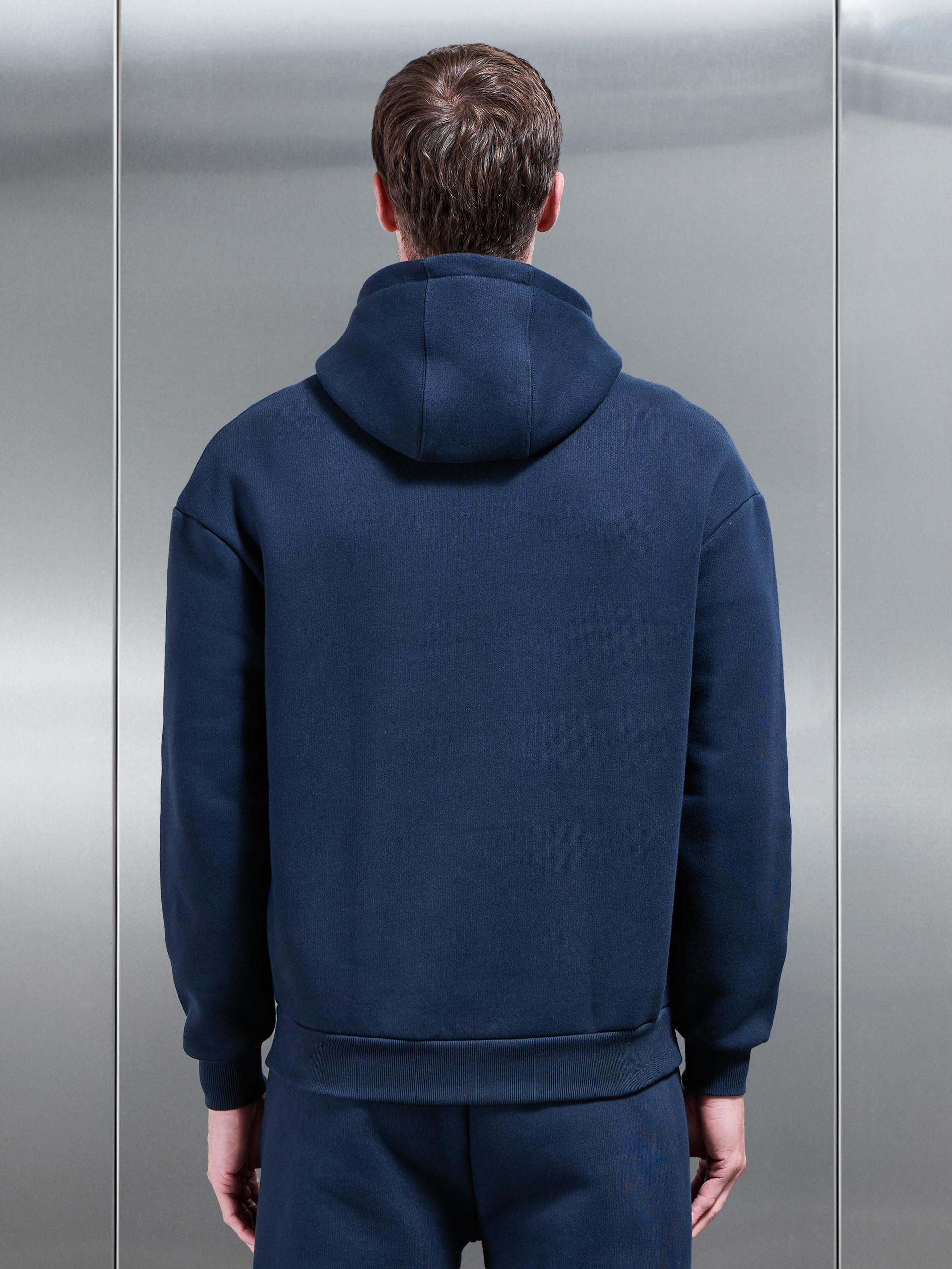 Mens Relaxed Fit Hoodie in Navy