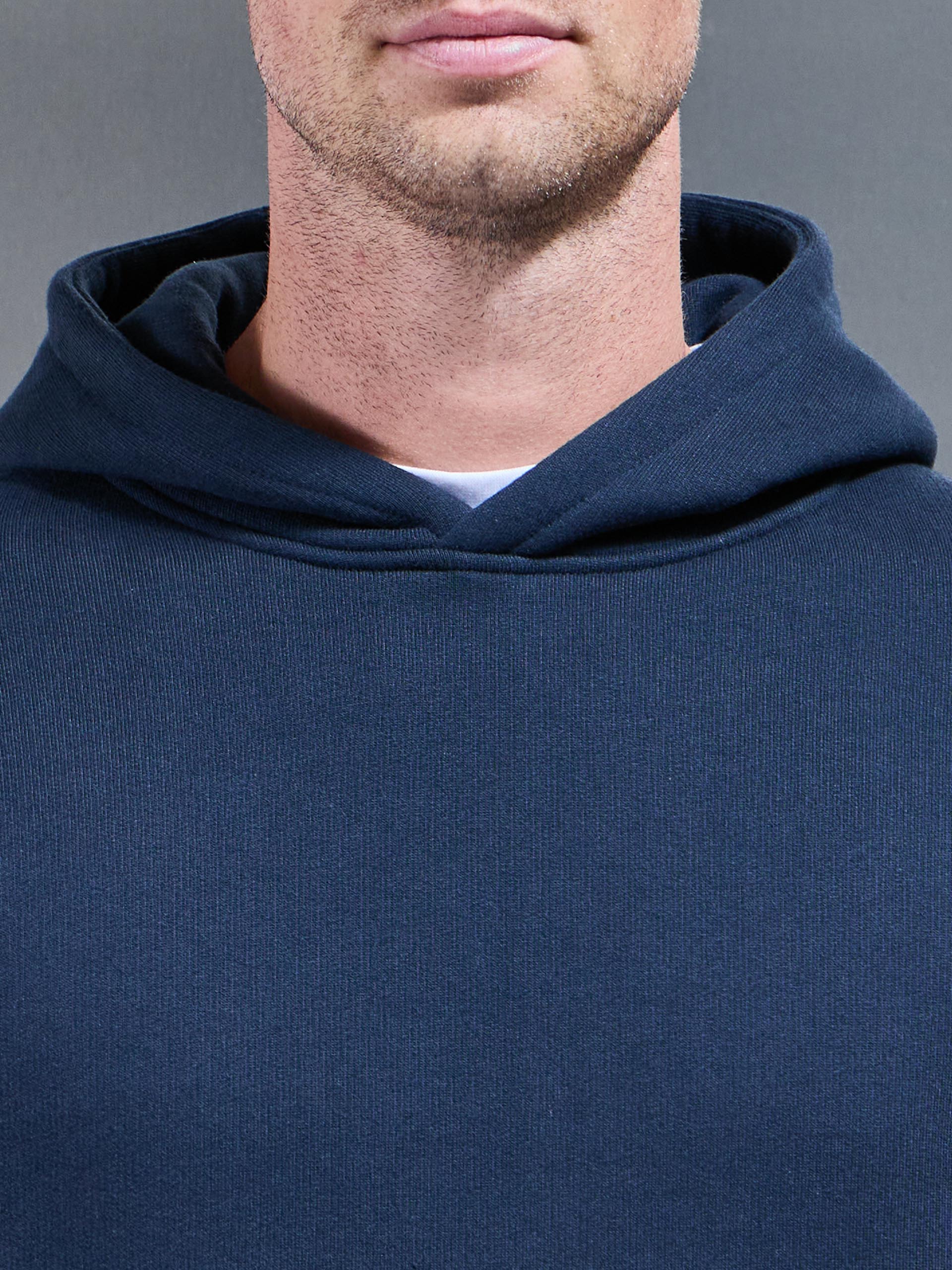Mens Relaxed Fit Hoodie in Navy