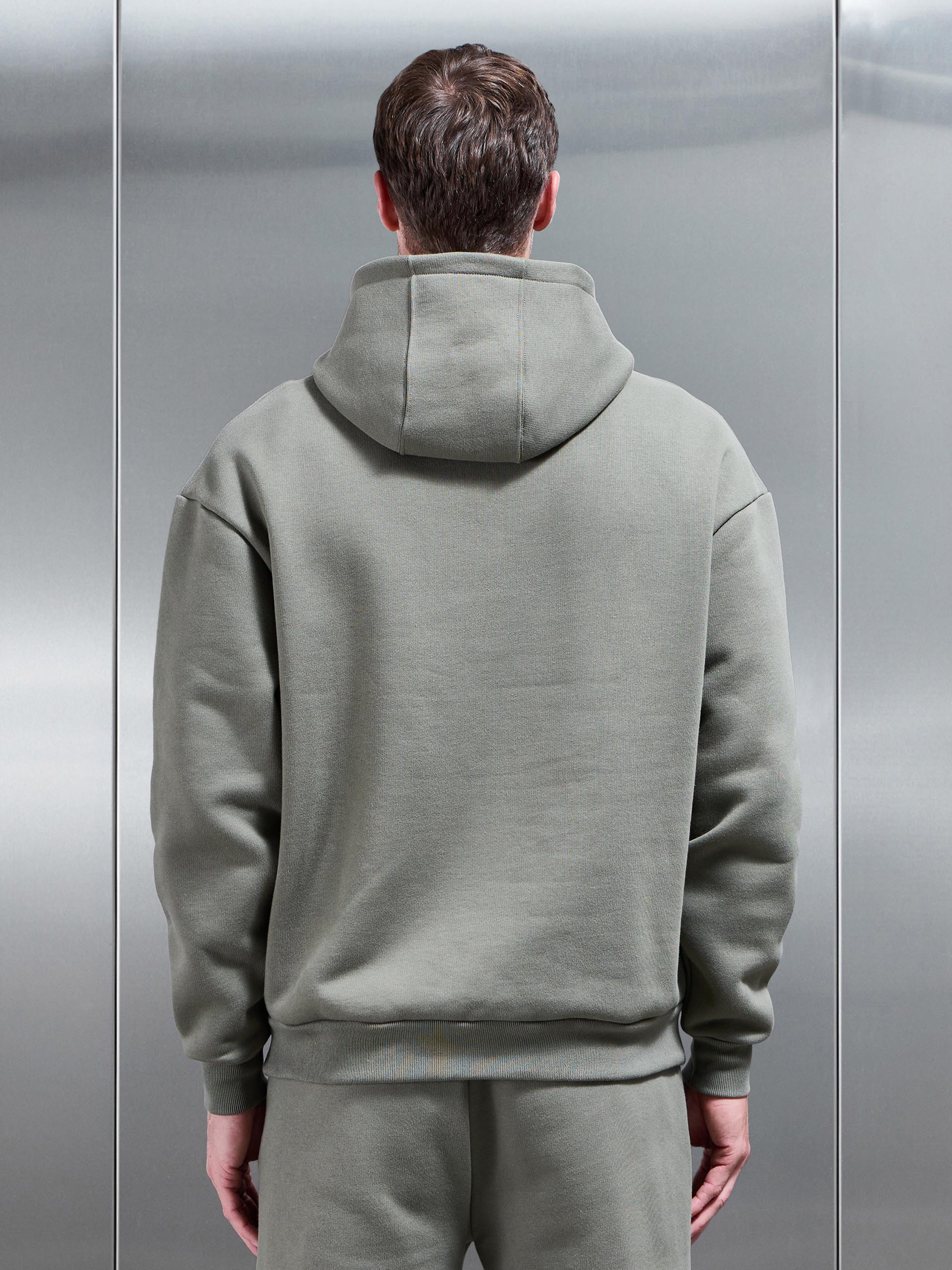Mens Relaxed Fit Hoodie in Olive