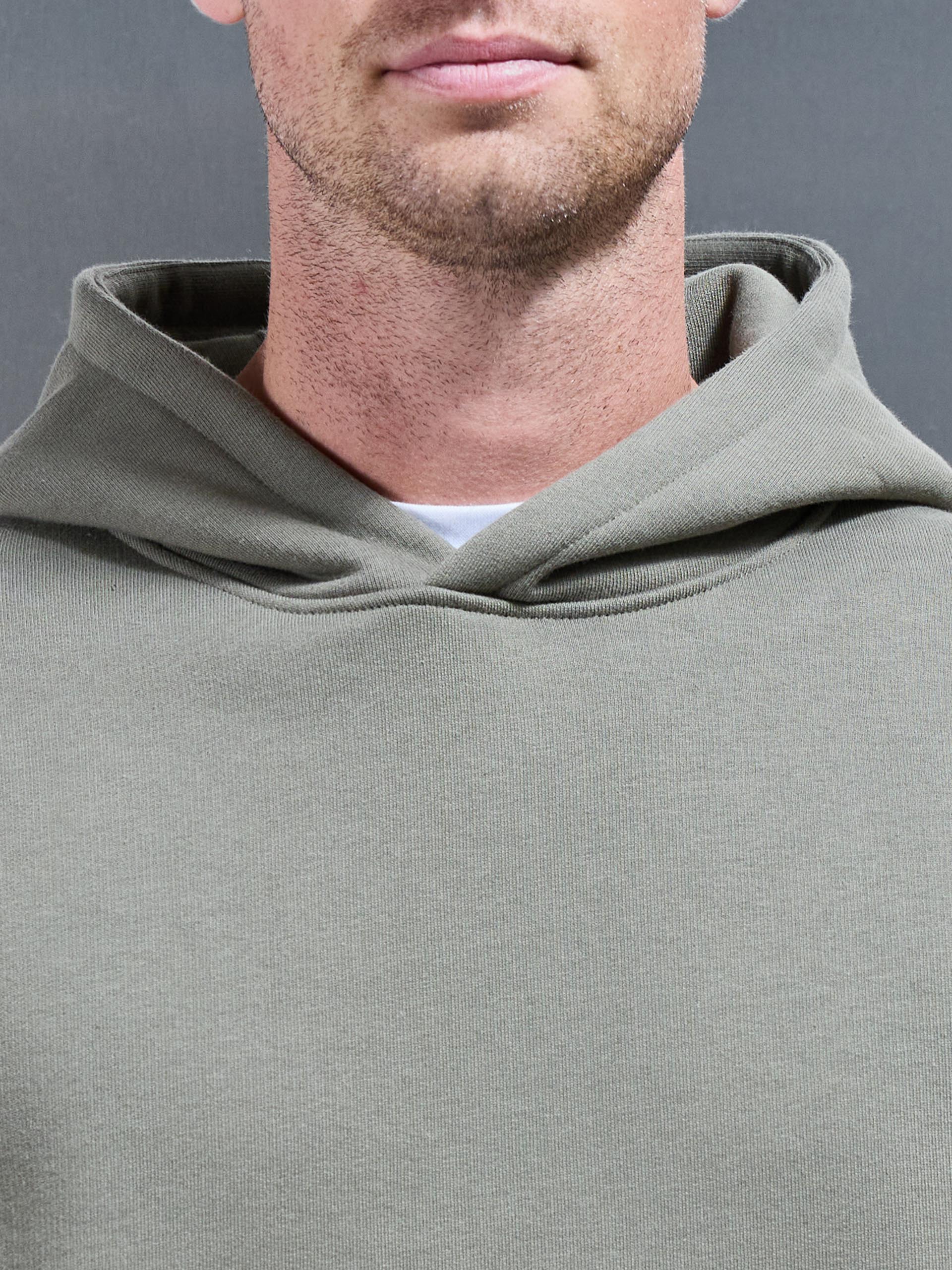 Mens Relaxed Fit Hoodie in Olive