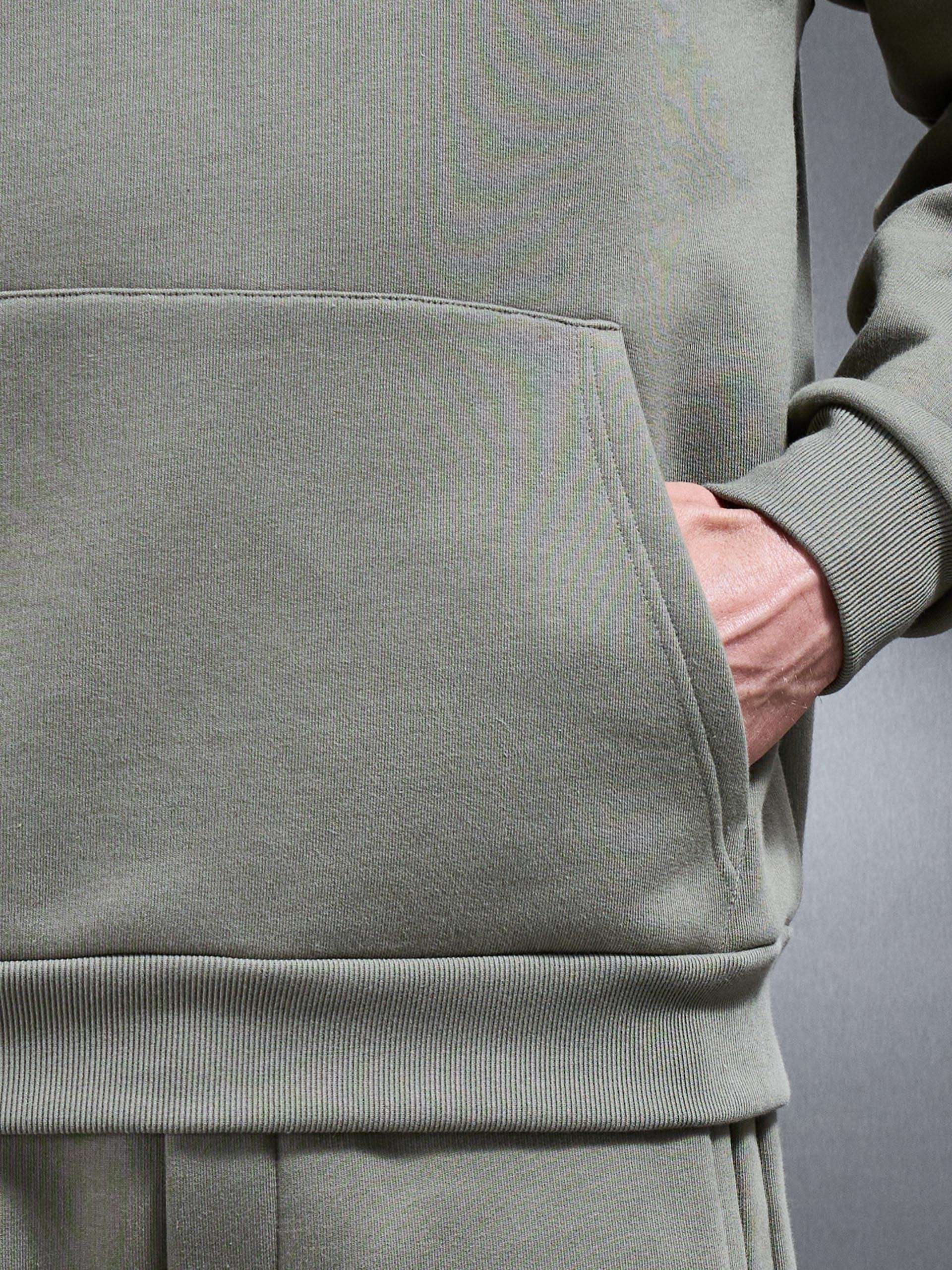Mens Relaxed Fit Hoodie in Olive