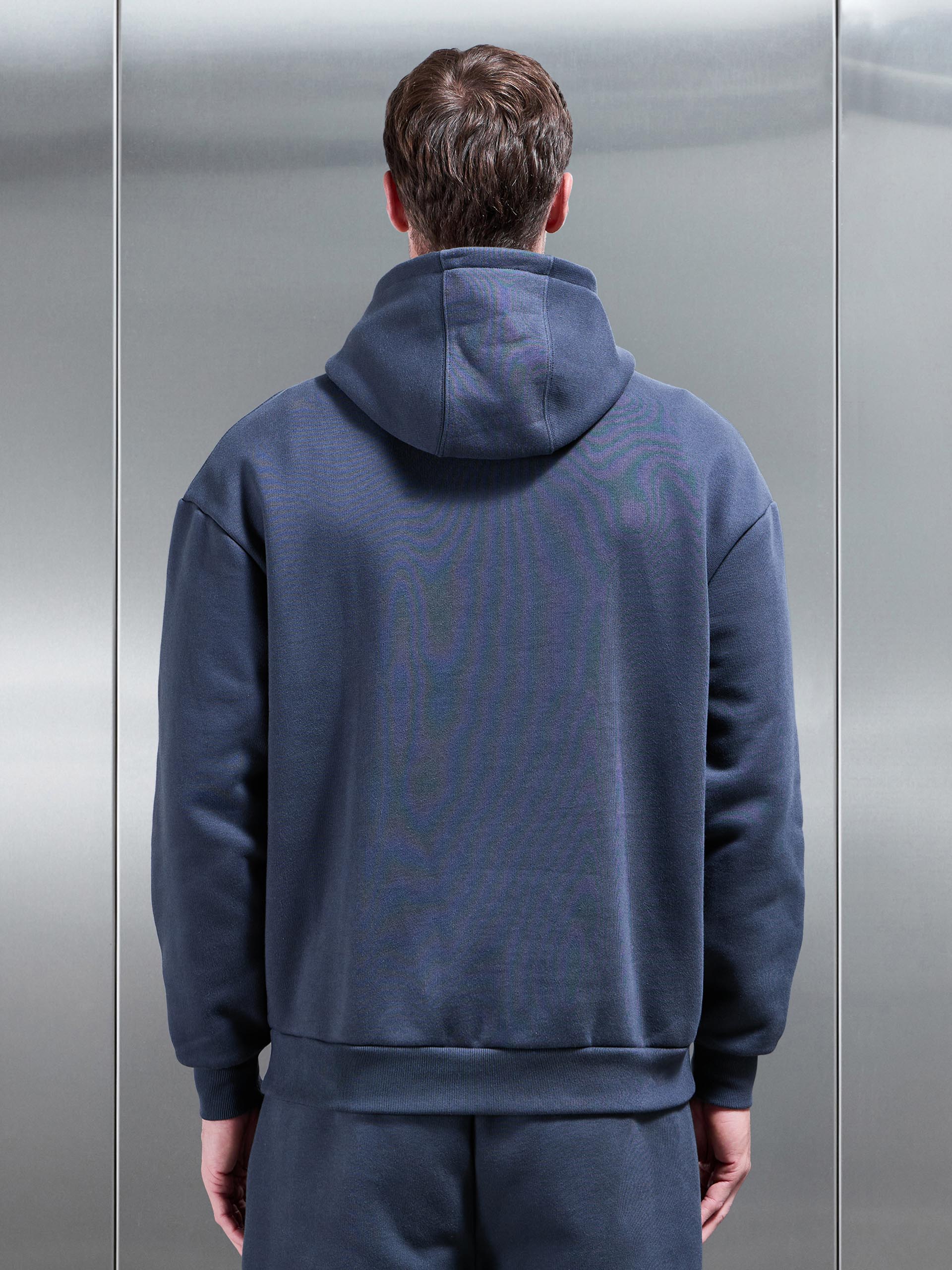 Mens Relaxed Fit Hoodie in Slate Blue