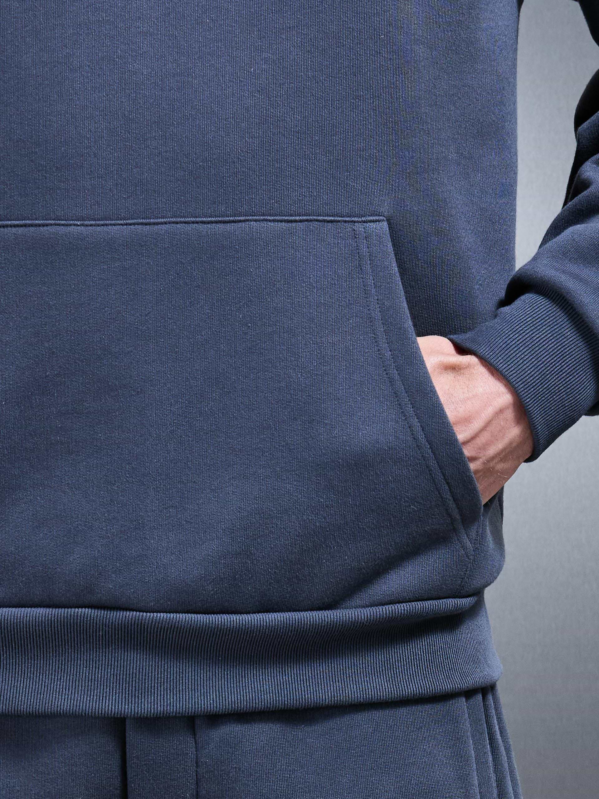 Relaxed Fit Hoodie in Slate Blue