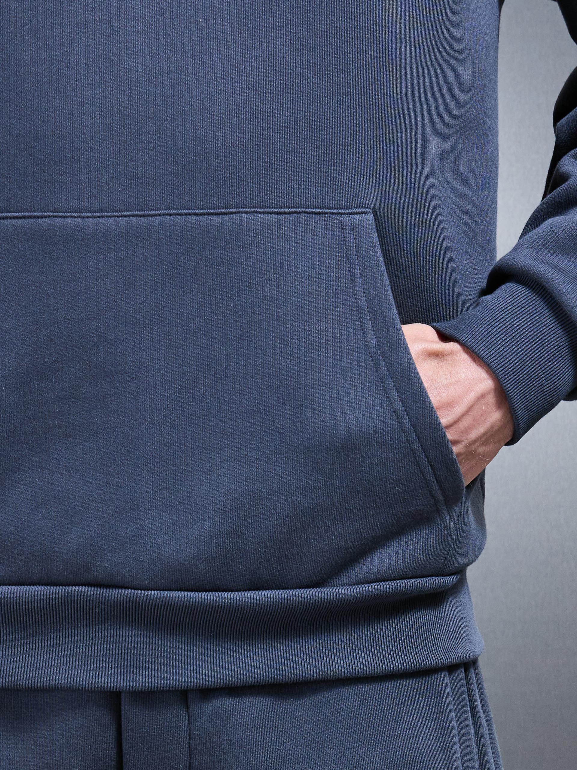 Mens Relaxed Fit Hoodie in Slate Blue