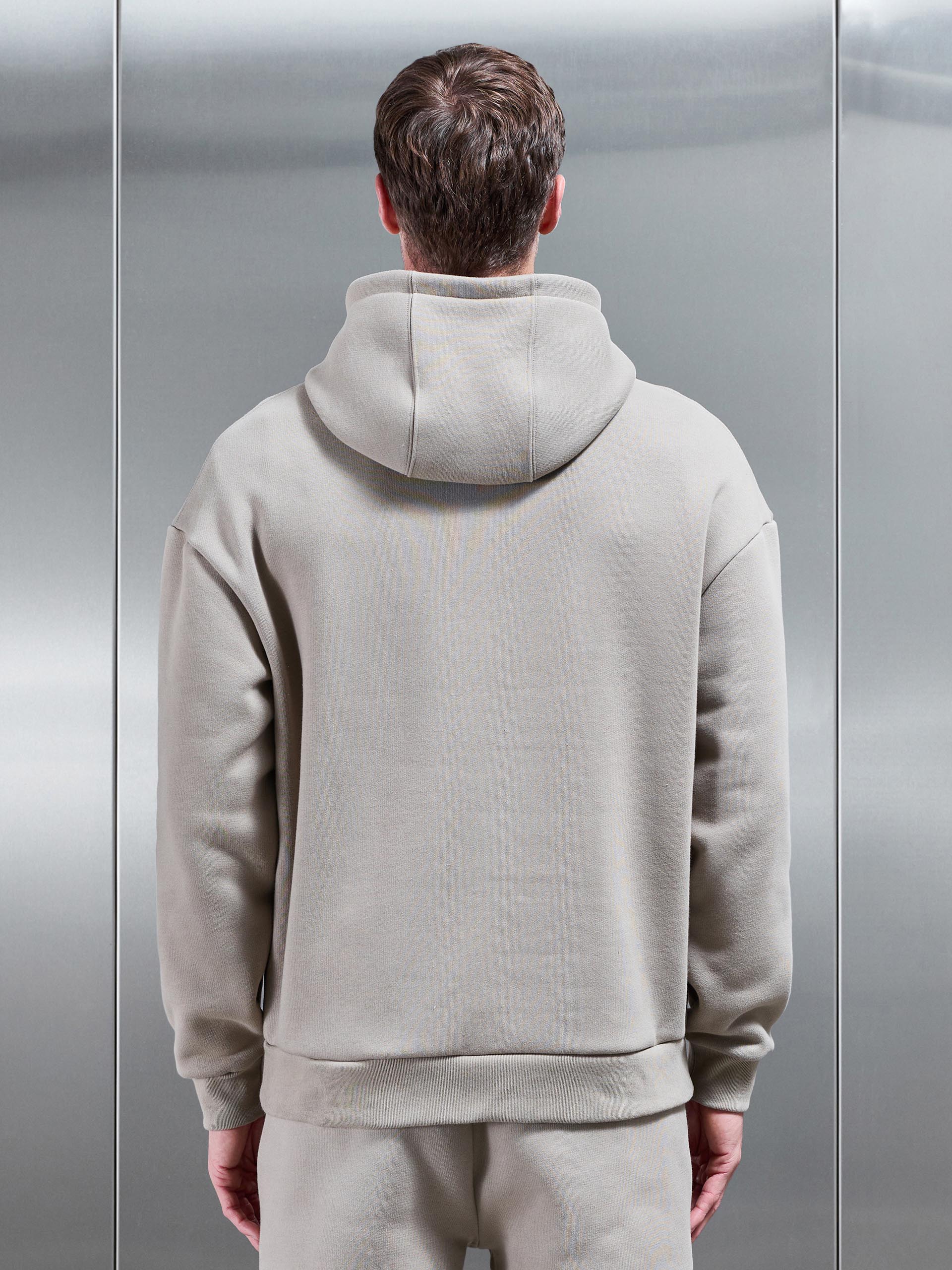 Mens Relaxed Fit Hoodie in Stone
