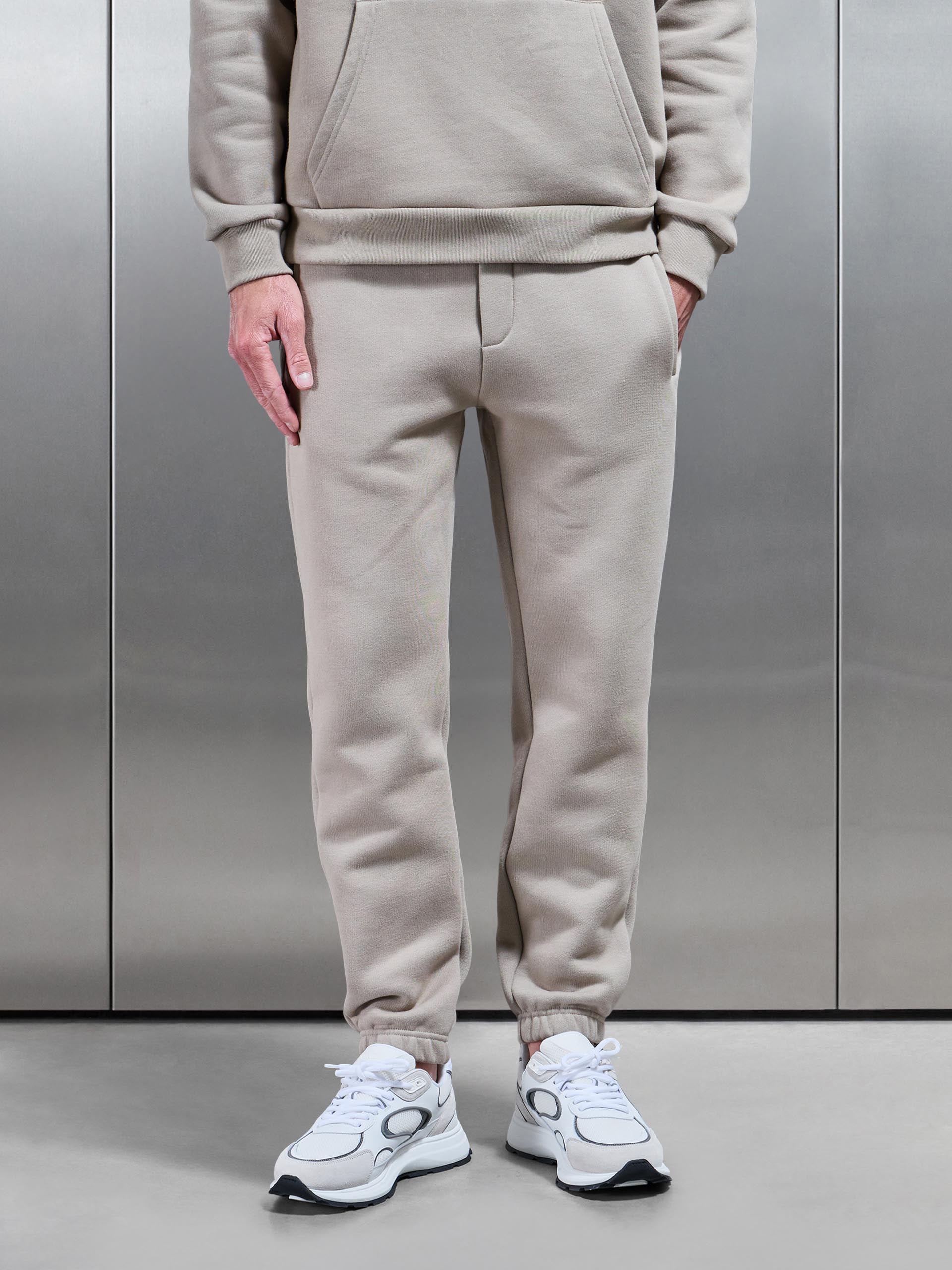 Mens Relaxed Fit Jogger in Stone