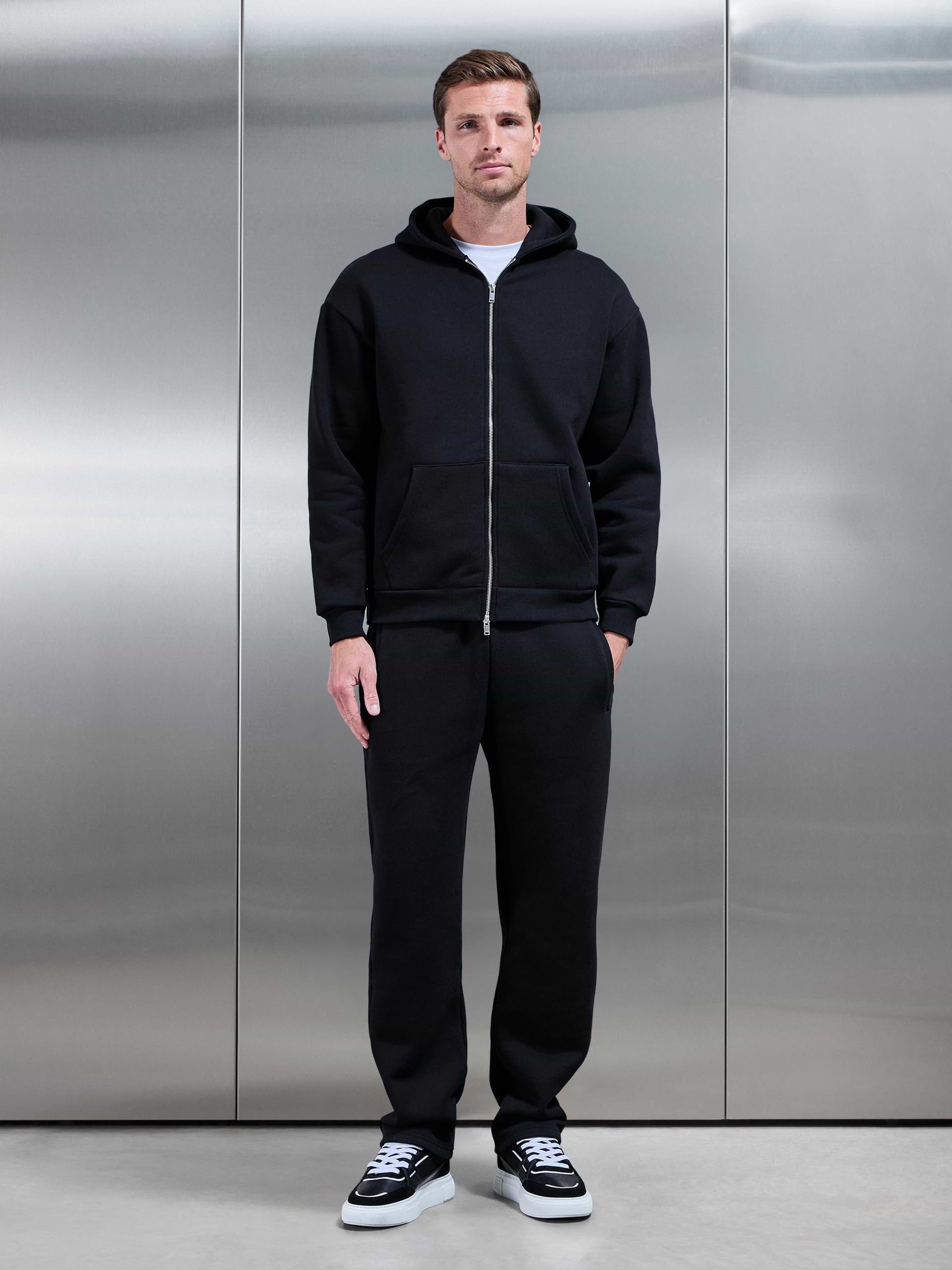 Relaxed Fit Straight Leg Jogger in Black