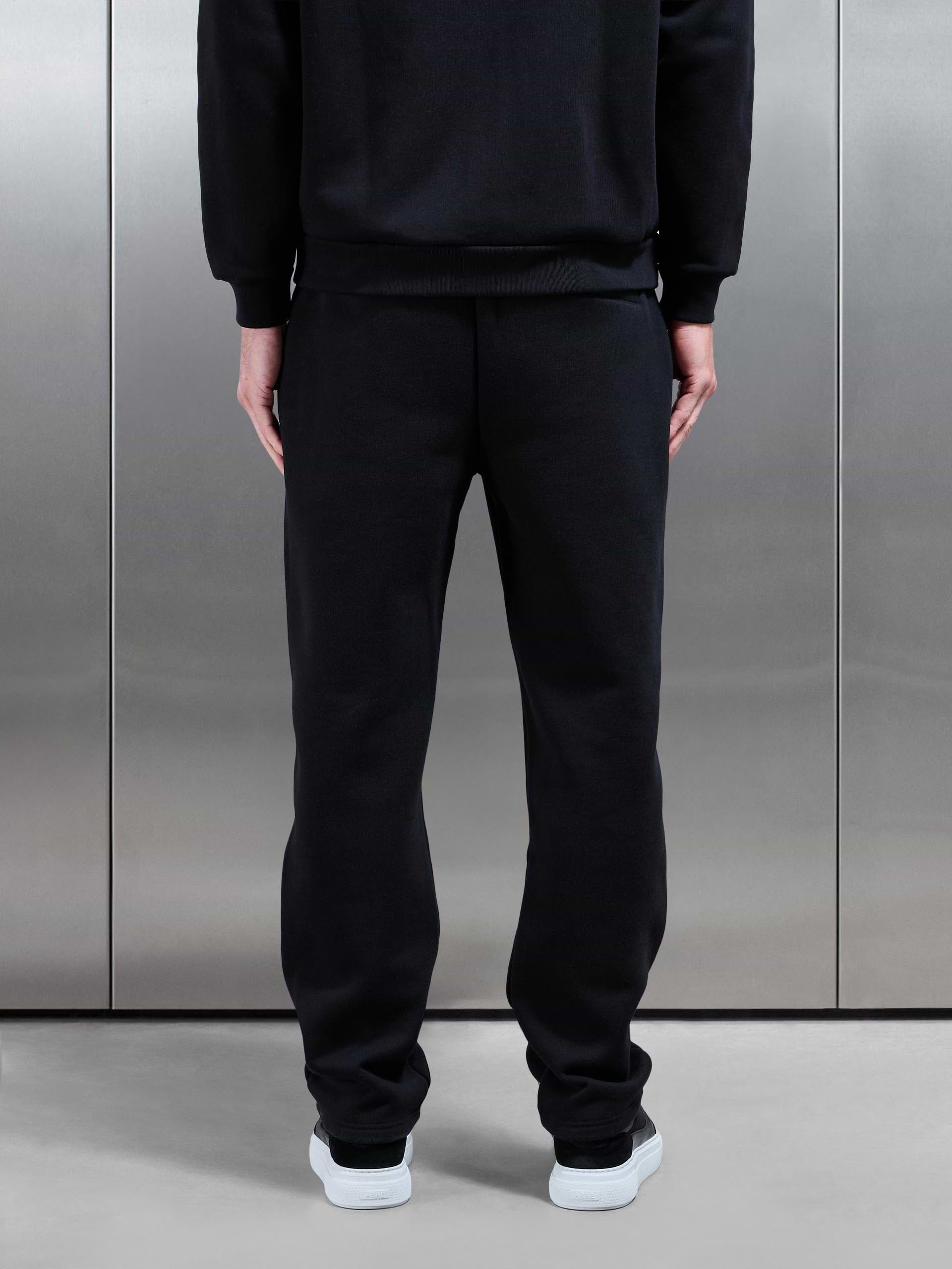Relaxed Fit Straight Leg Jogger in Black
