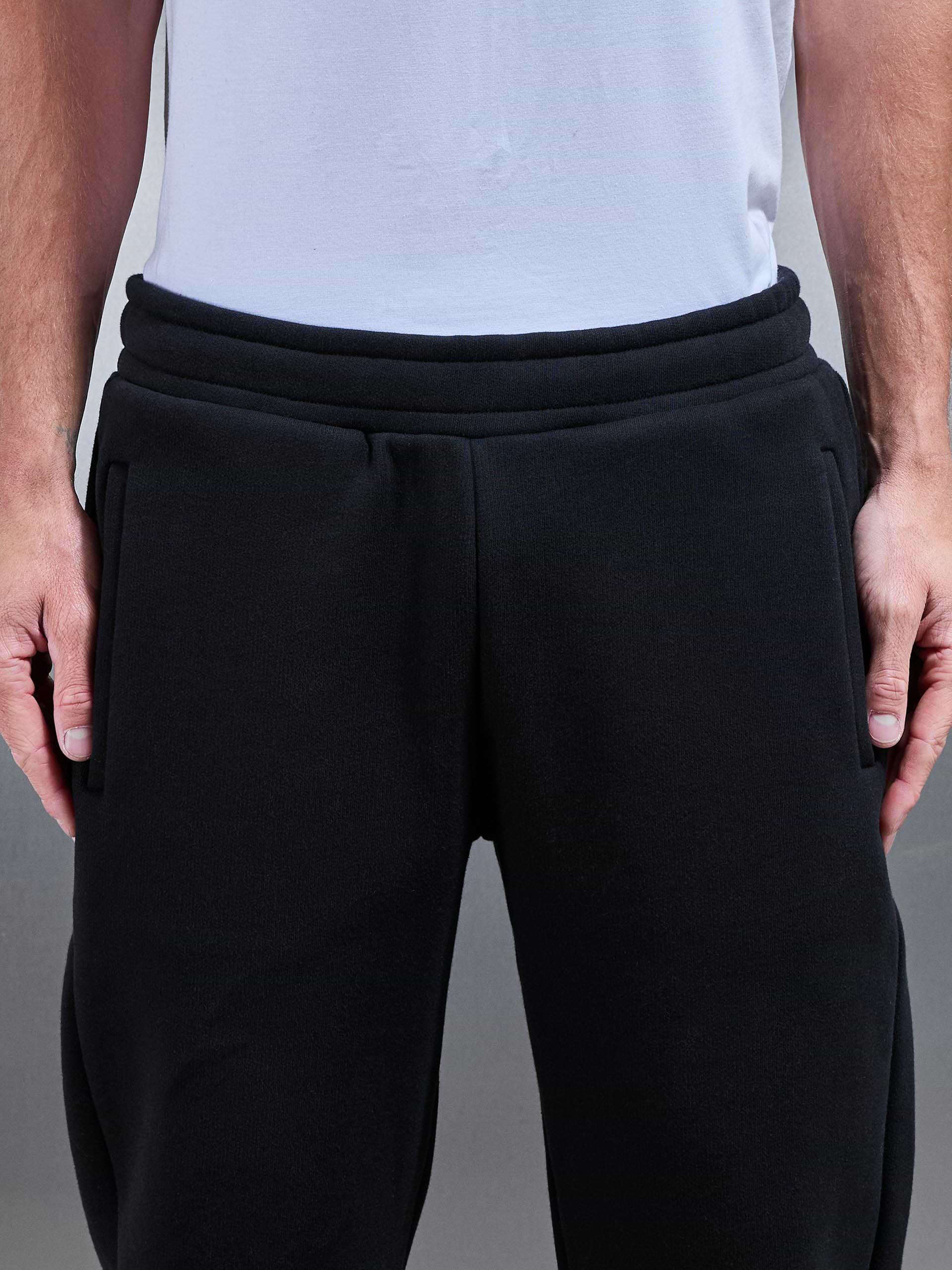 Relaxed Fit Straight Leg Jogger in Black