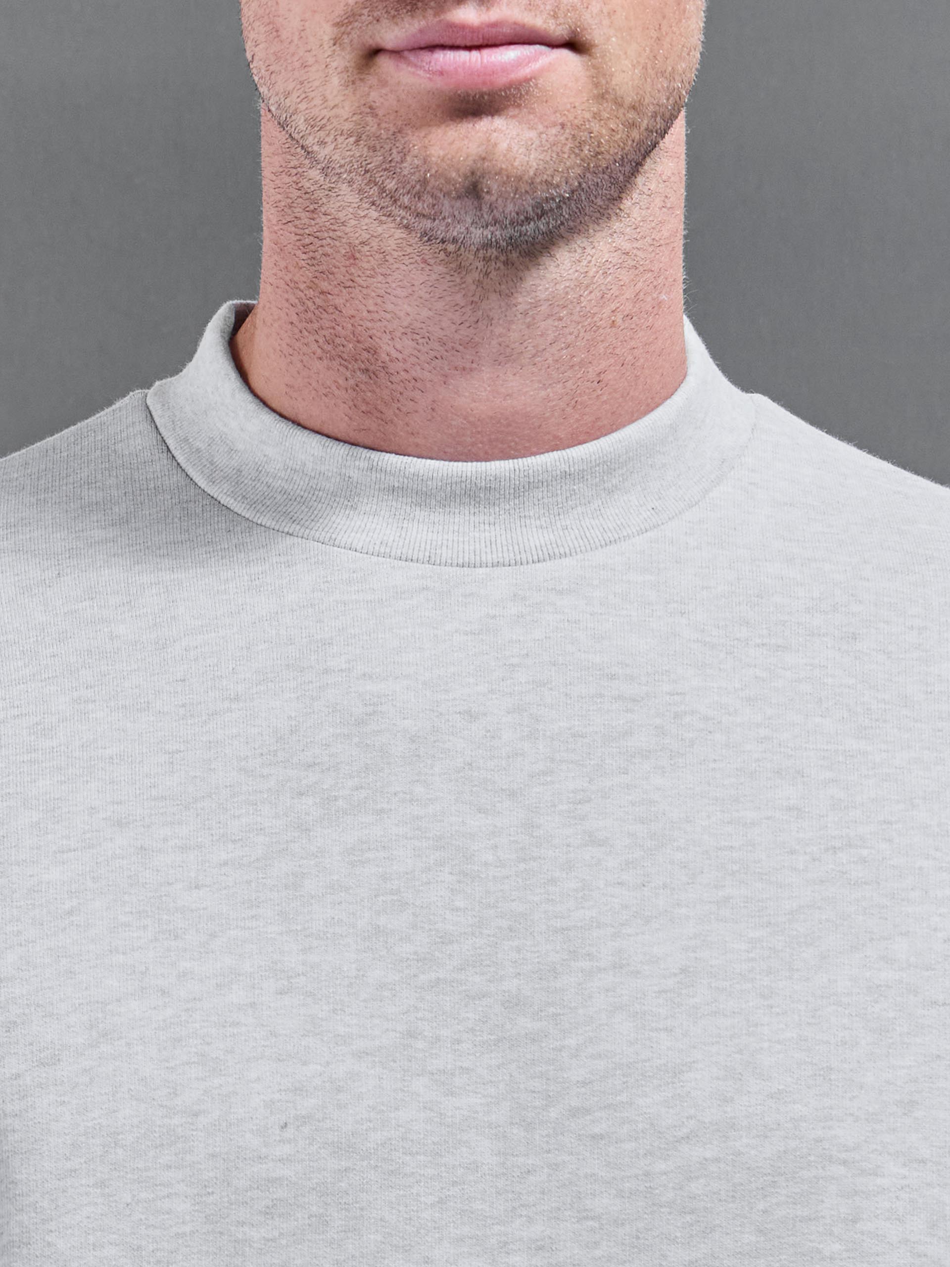 Mens Relaxed Fit Sweatshirt in Marl Grey