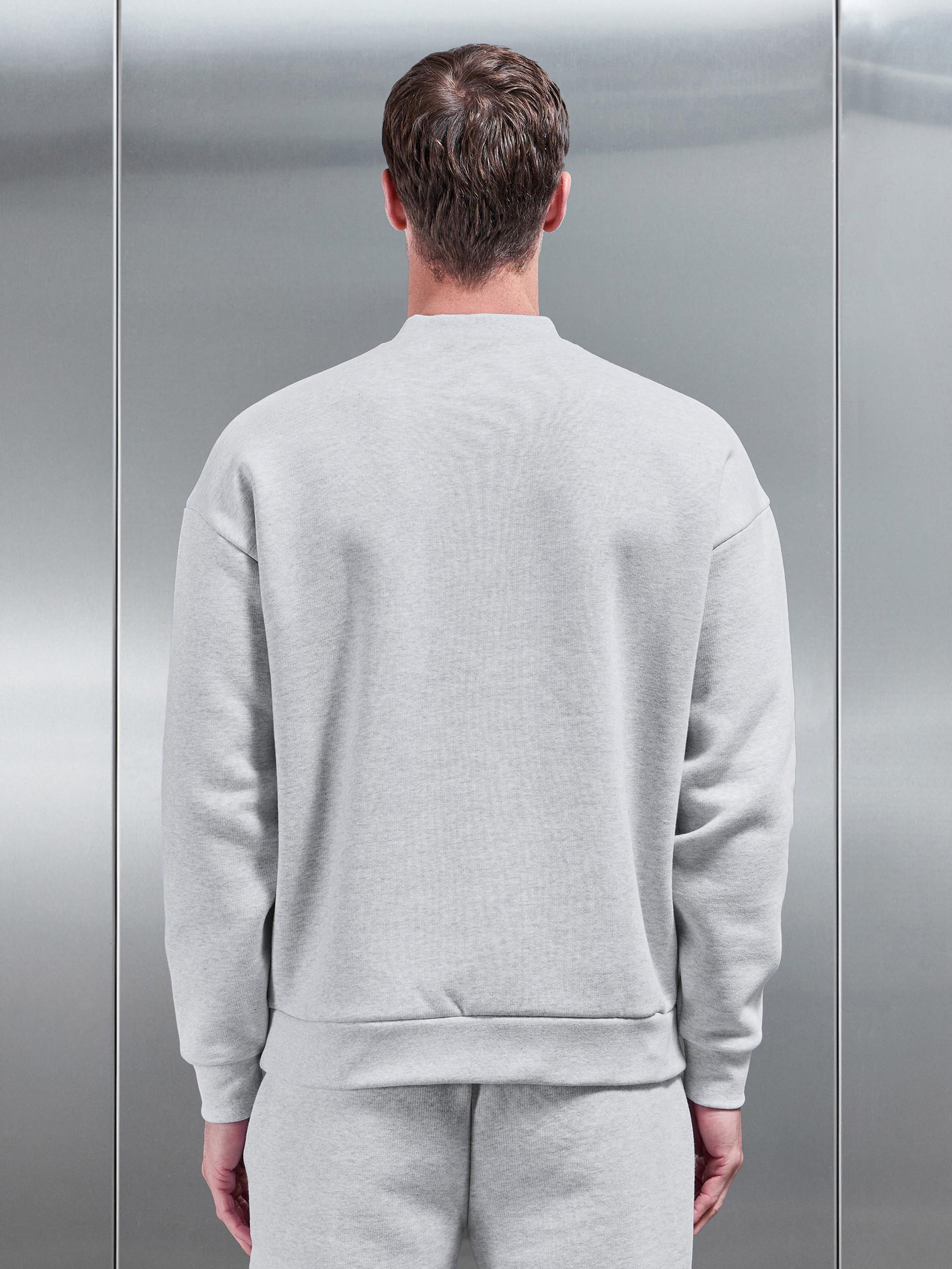 Mens Relaxed Fit Sweatshirt in Marl Grey
