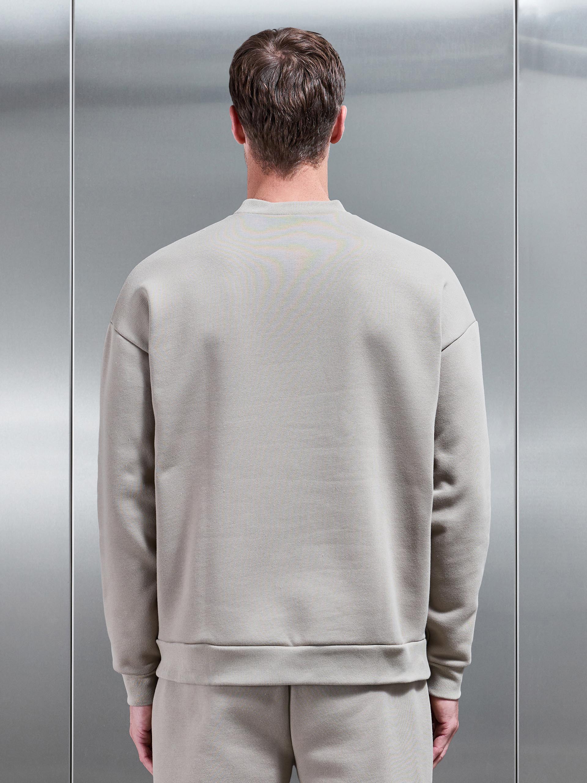 Mens Relaxed Fit Sweatshirt in Stone