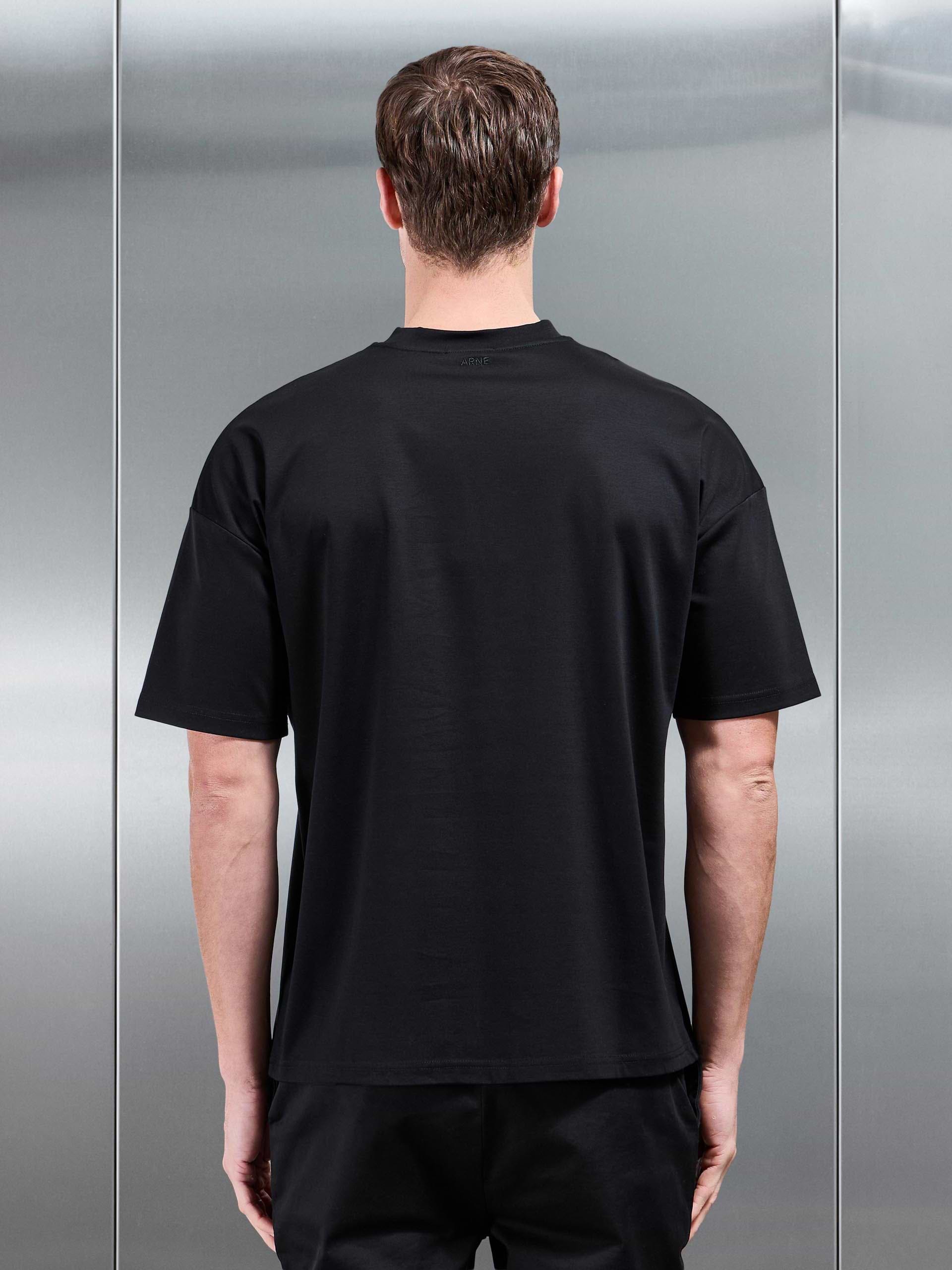 Relaxed Mercerised Interlock T-Shirt in Black