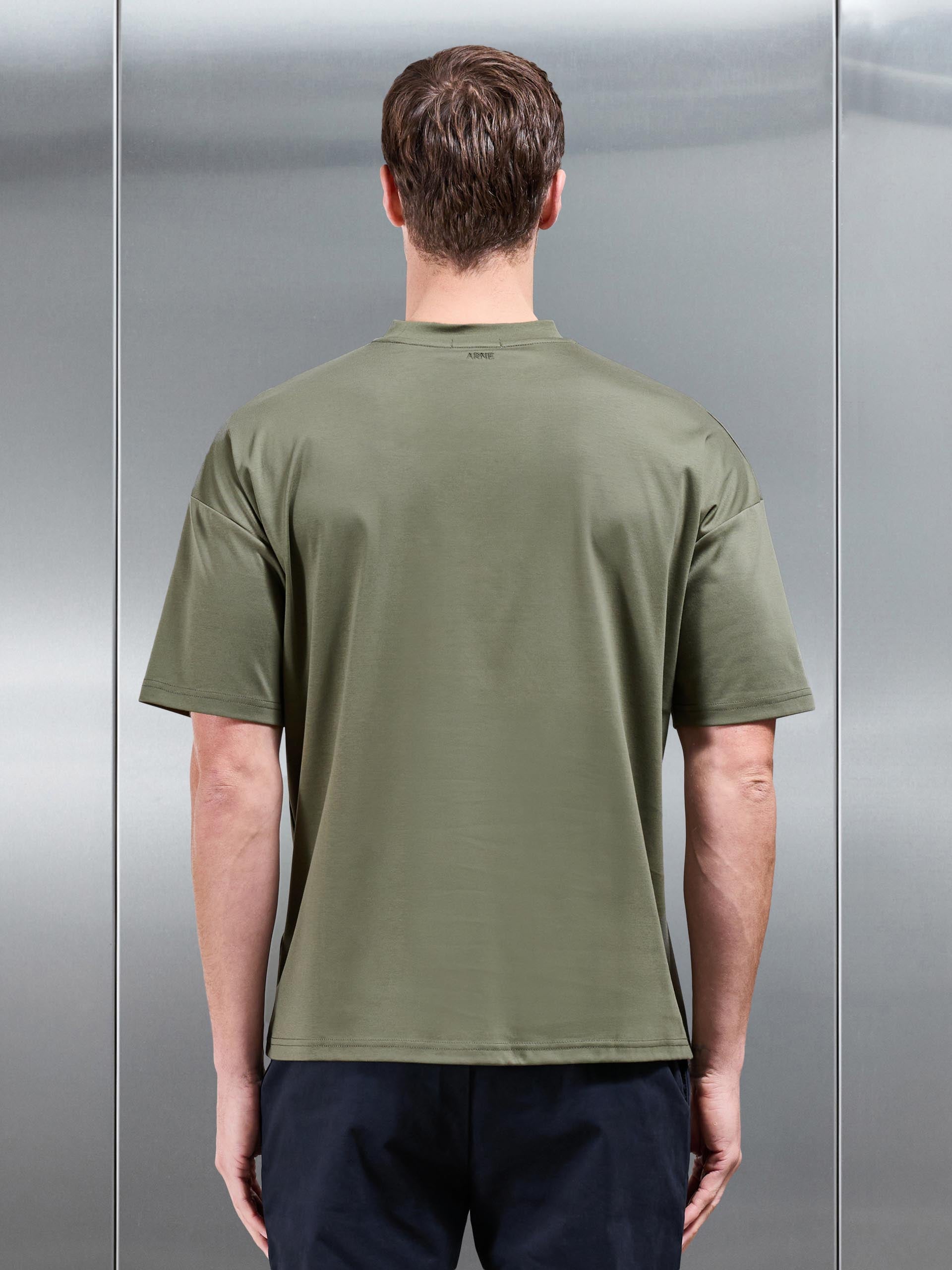 Mens Relaxed Mercerised Interlock T-Shirt in Sage