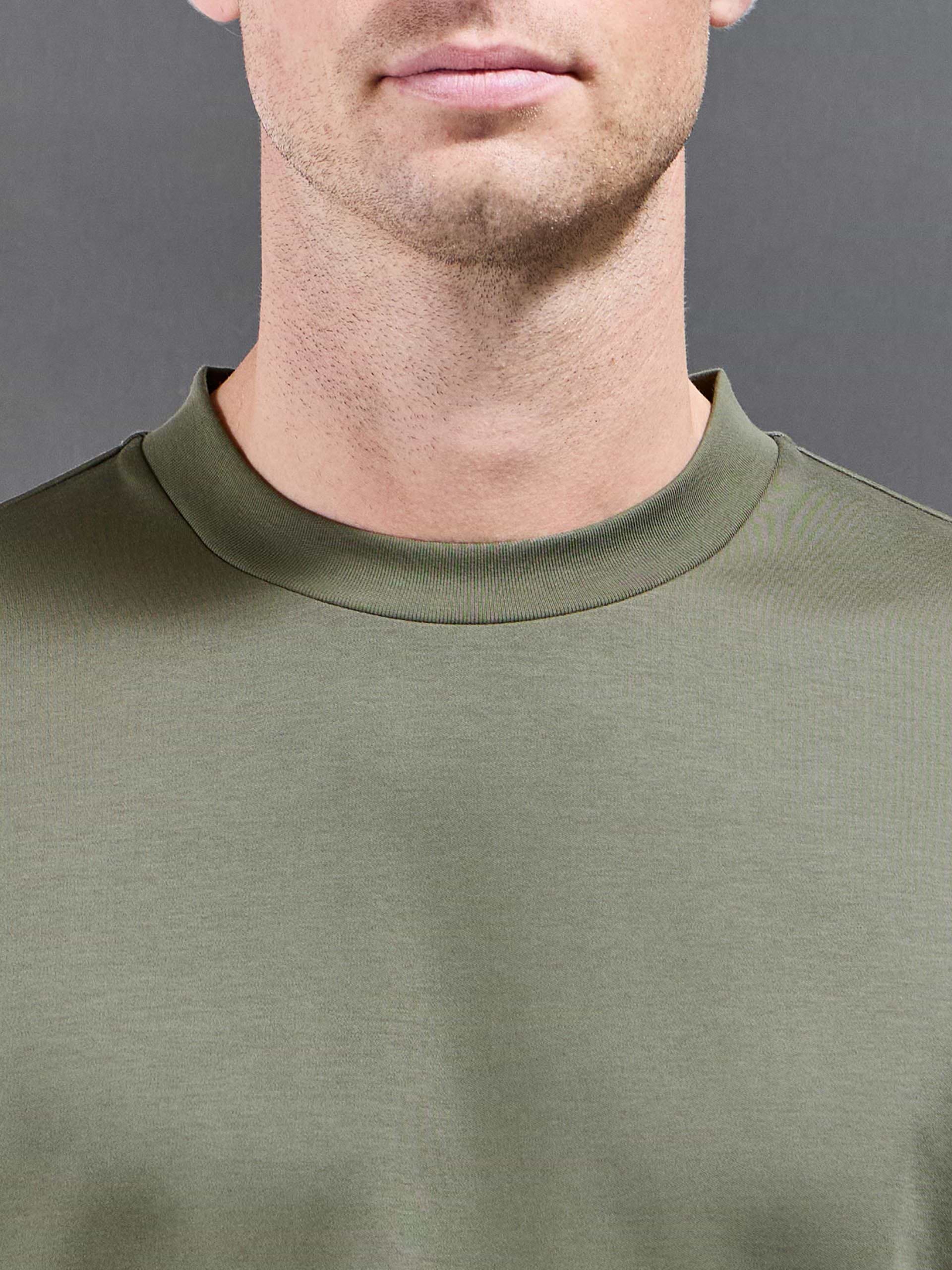 Relaxed Mercerised Interlock T-Shirt in Sage