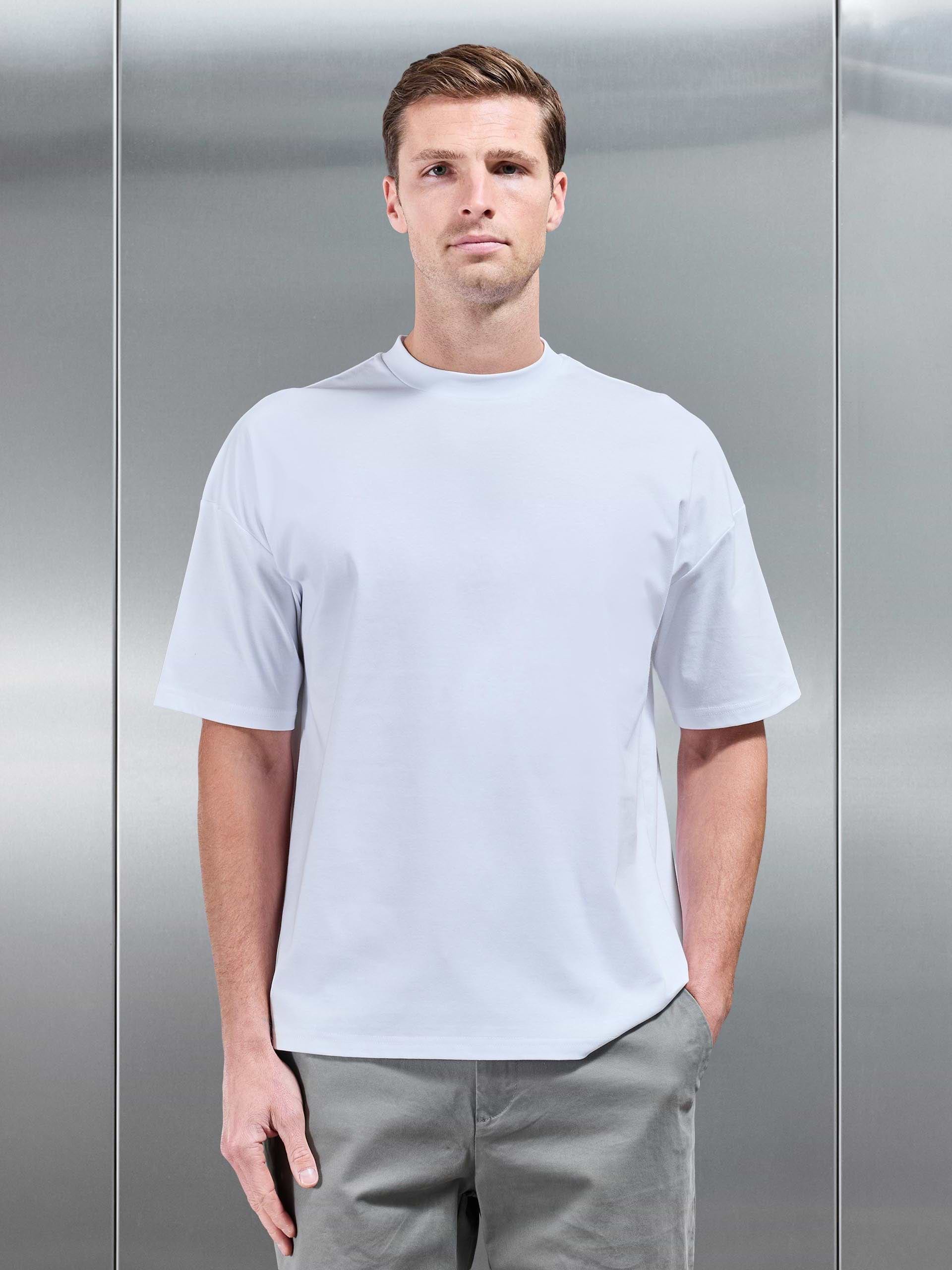 Relaxed Mercerised Interlock T-Shirt in White