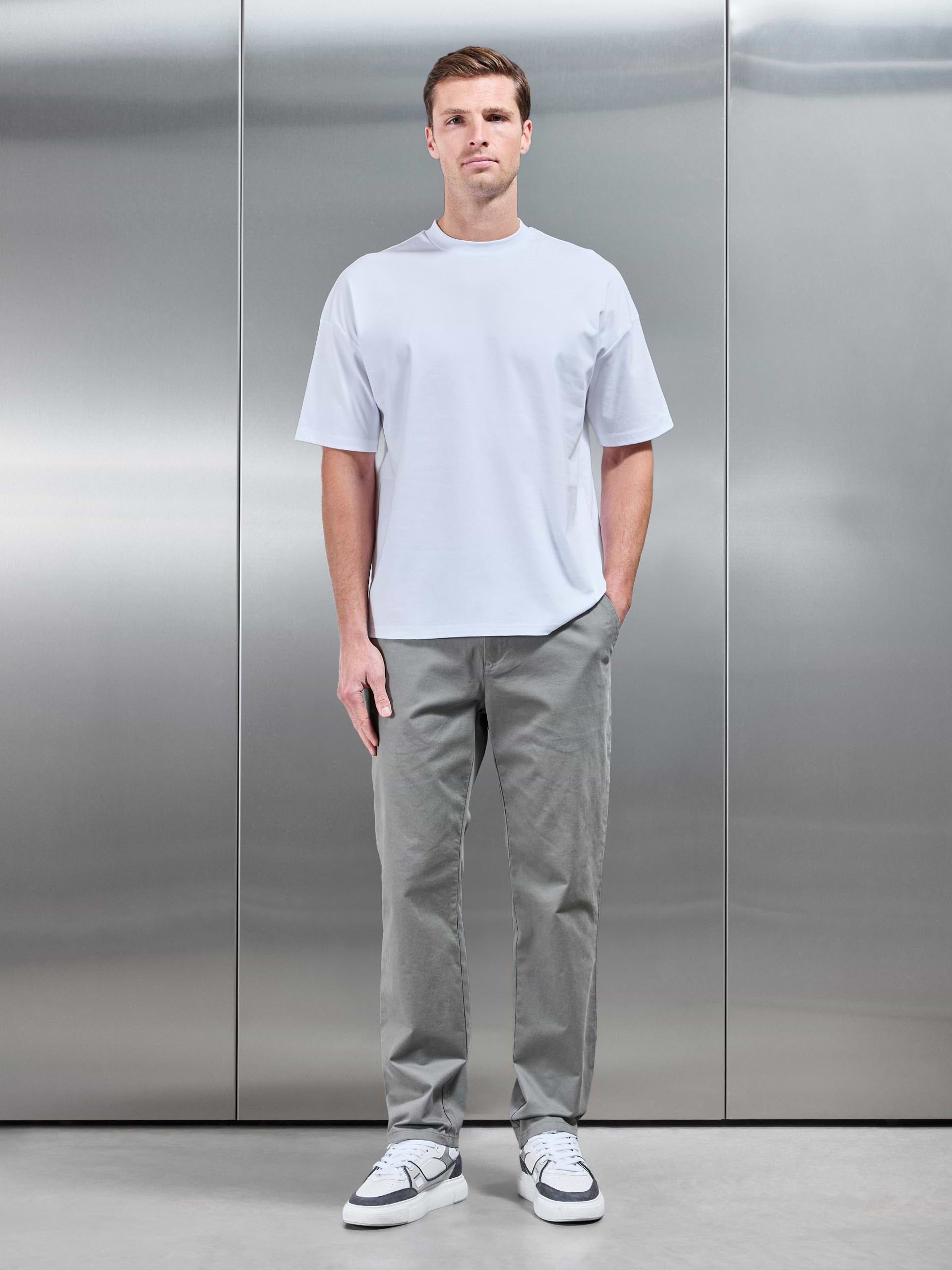 Relaxed Mercerised Interlock T-Shirt in White
