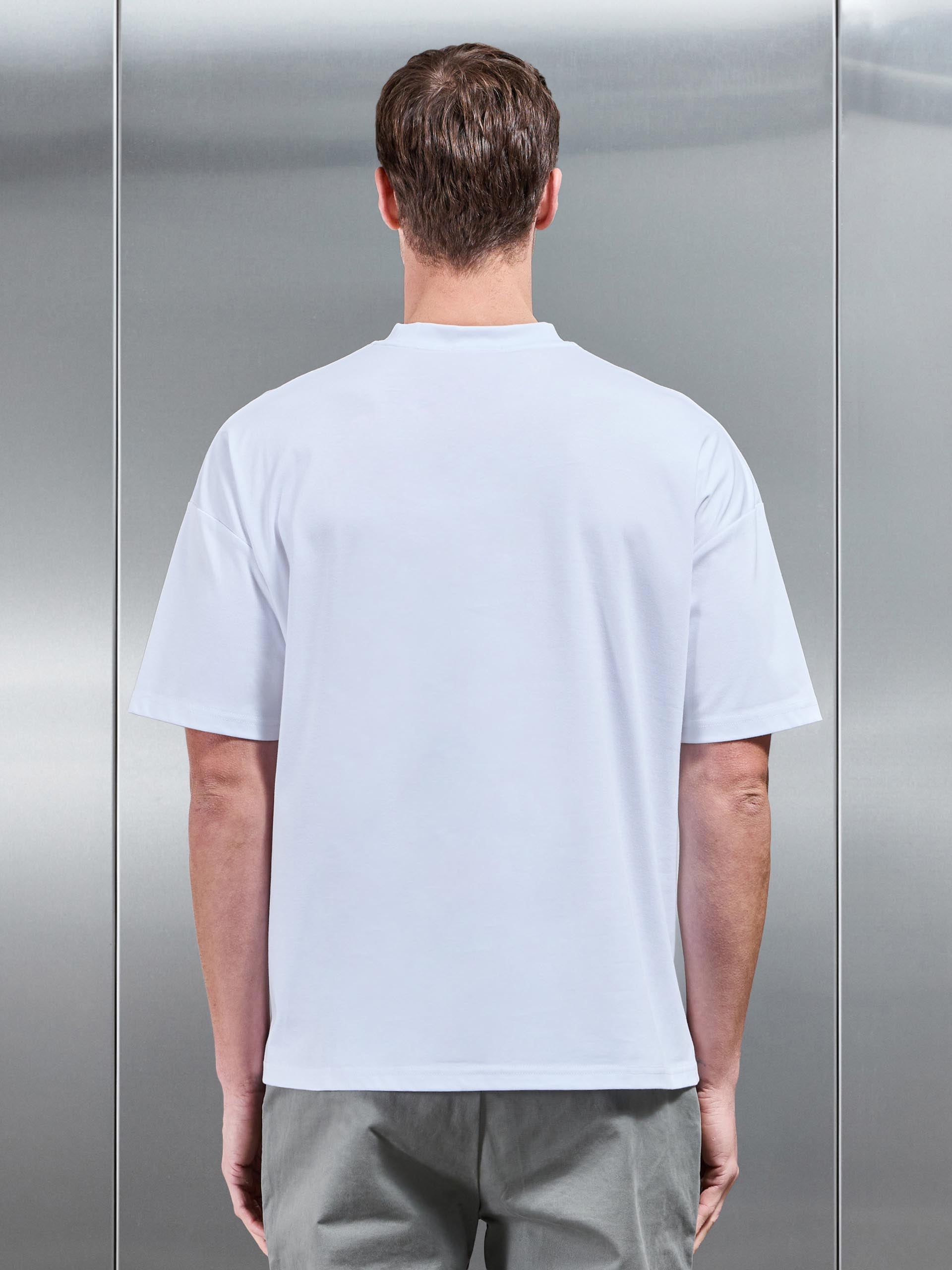 Mens Relaxed Mercerised Interlock T-Shirt in White