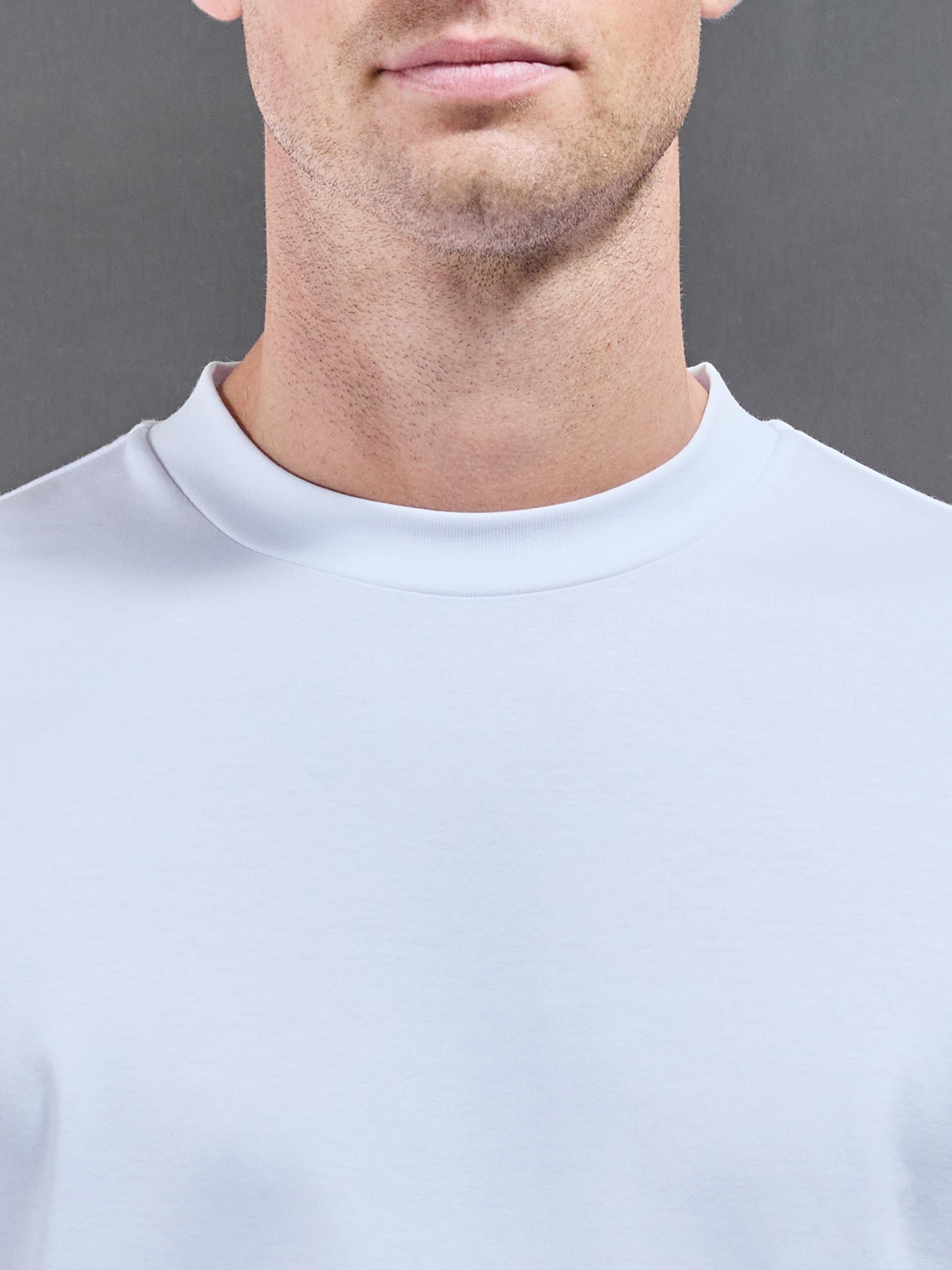 Mens Relaxed Mercerised Interlock T-Shirt in White