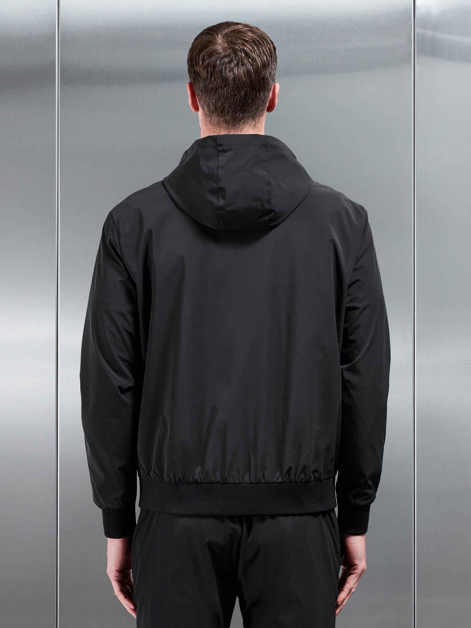Mens Shell Cargo Windbreaker in Black