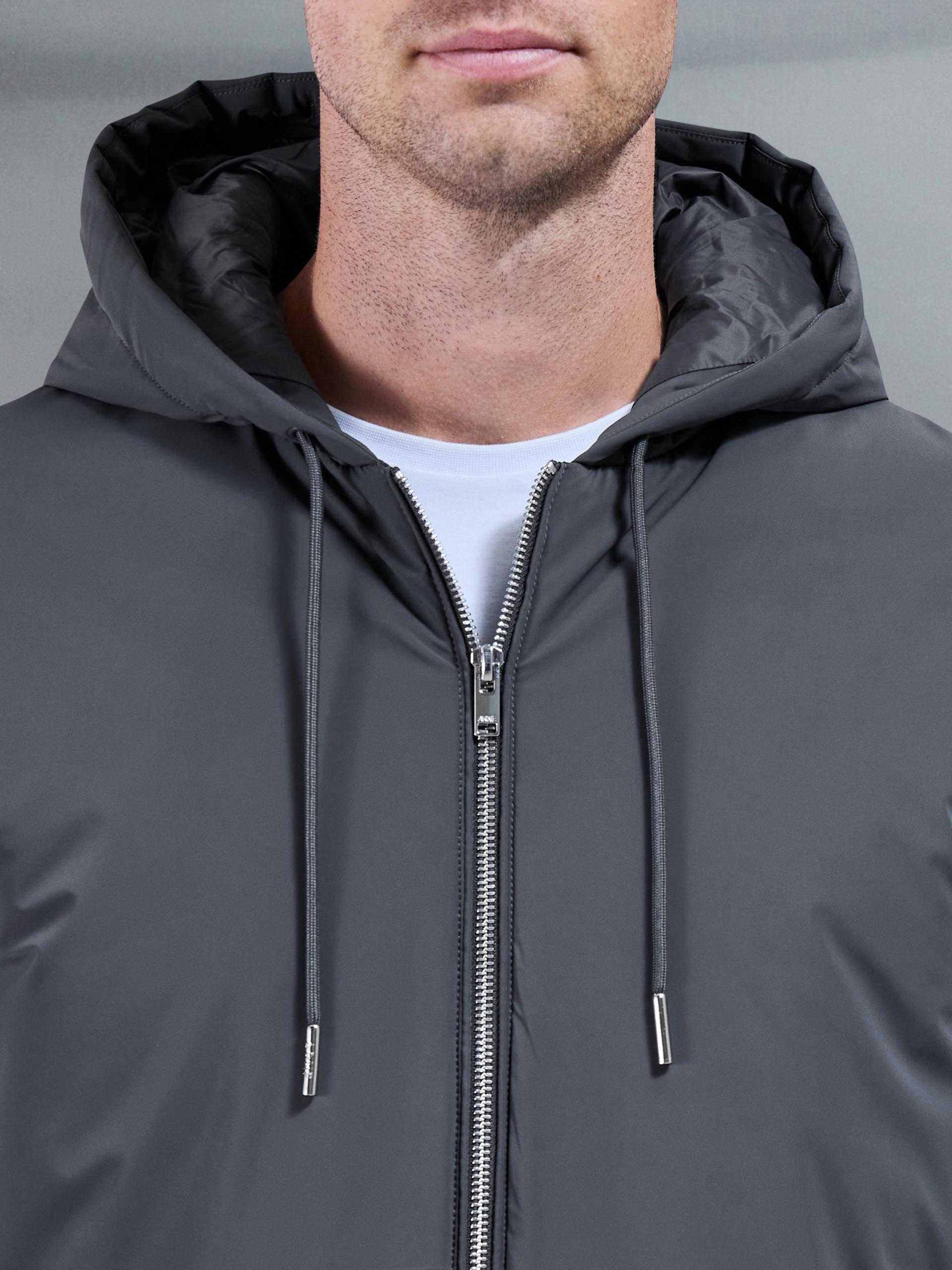 Mens Shell Padded Windbreaker in Grey