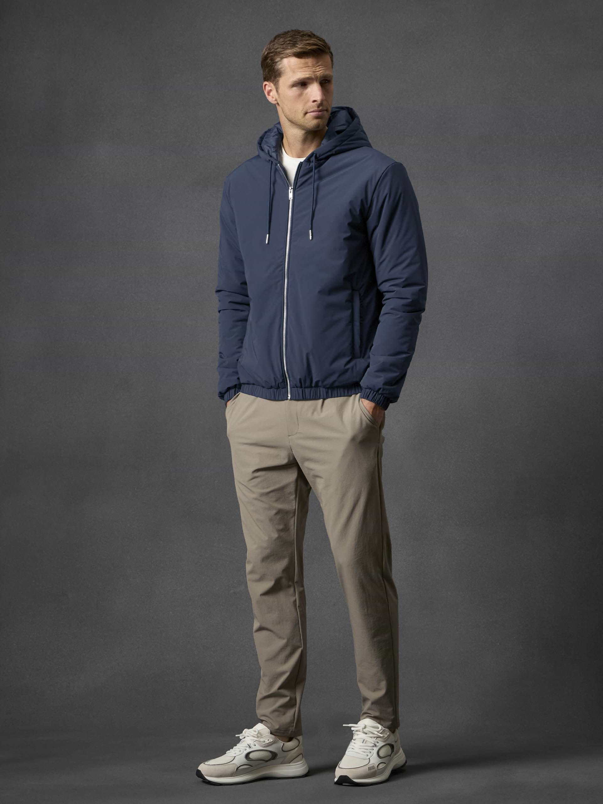 Mens Shell Padded Windbreaker in Navy