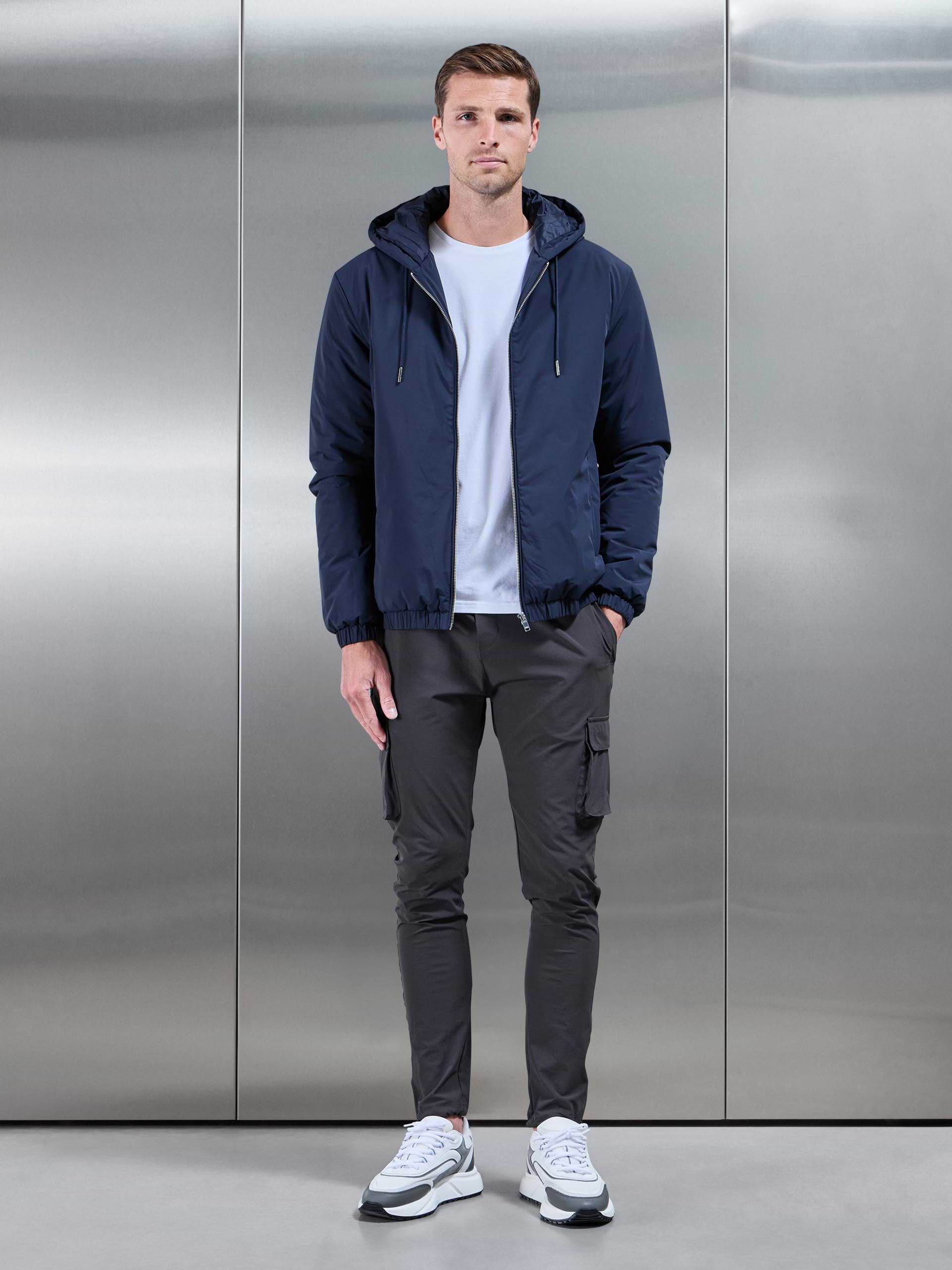 Shell Padded Windbreaker in Navy