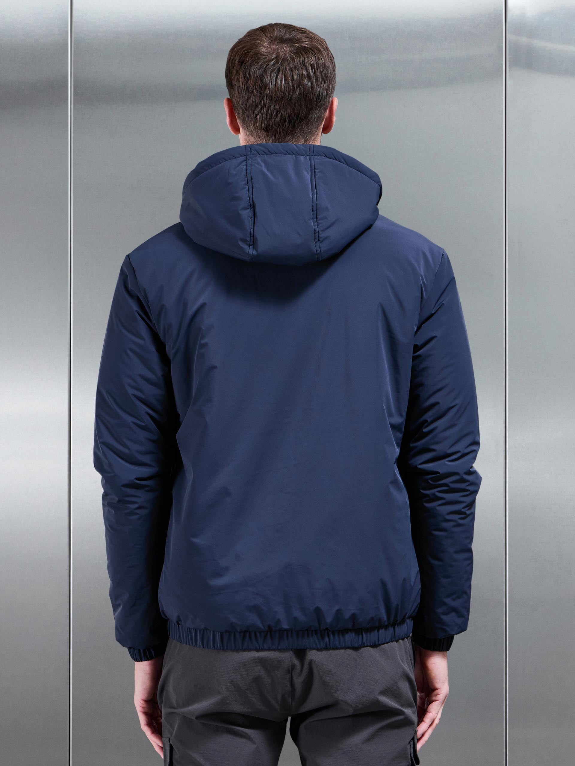 Mens Shell Padded Windbreaker in Navy