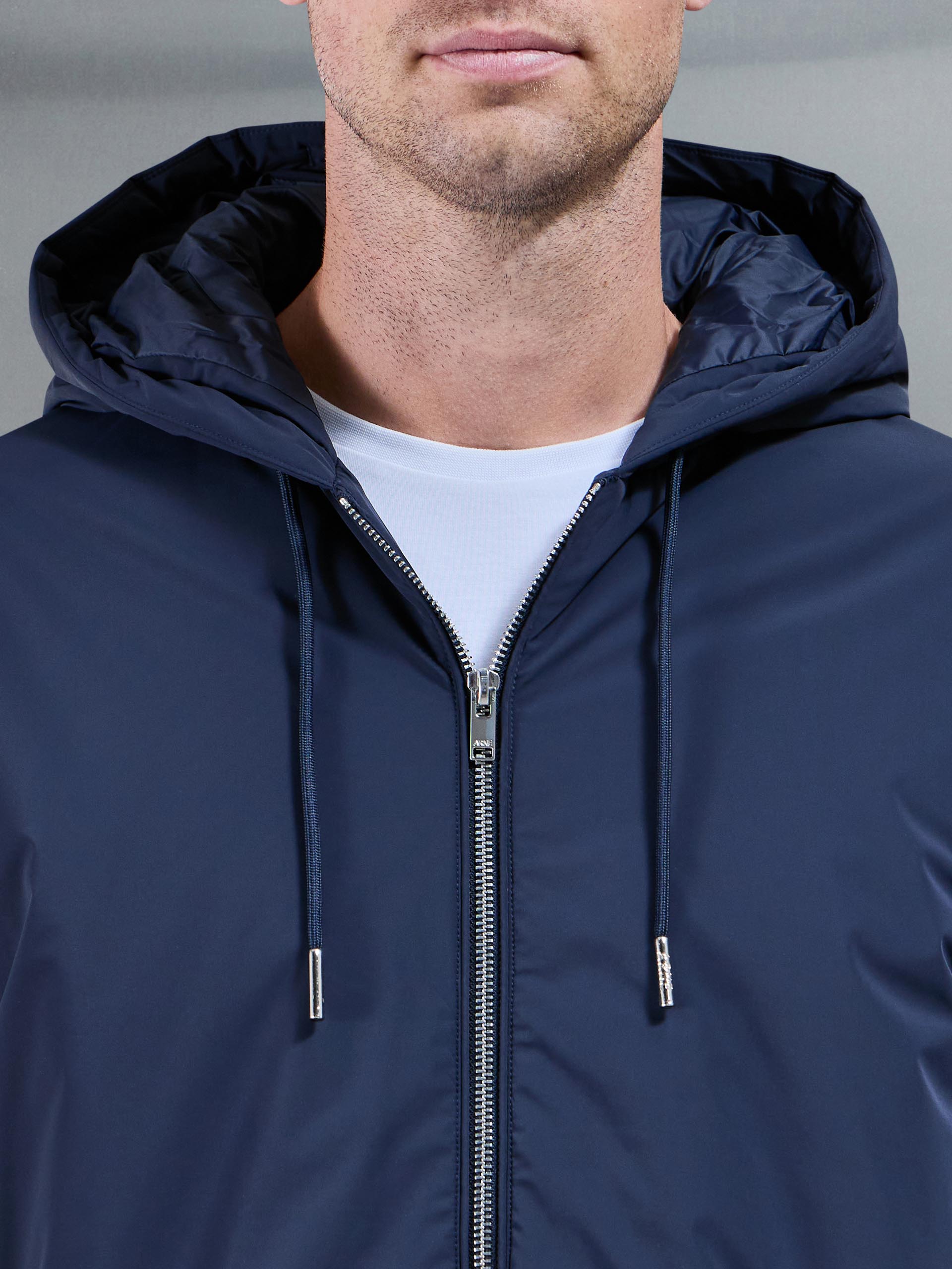 Mens Shell Padded Windbreaker in Navy