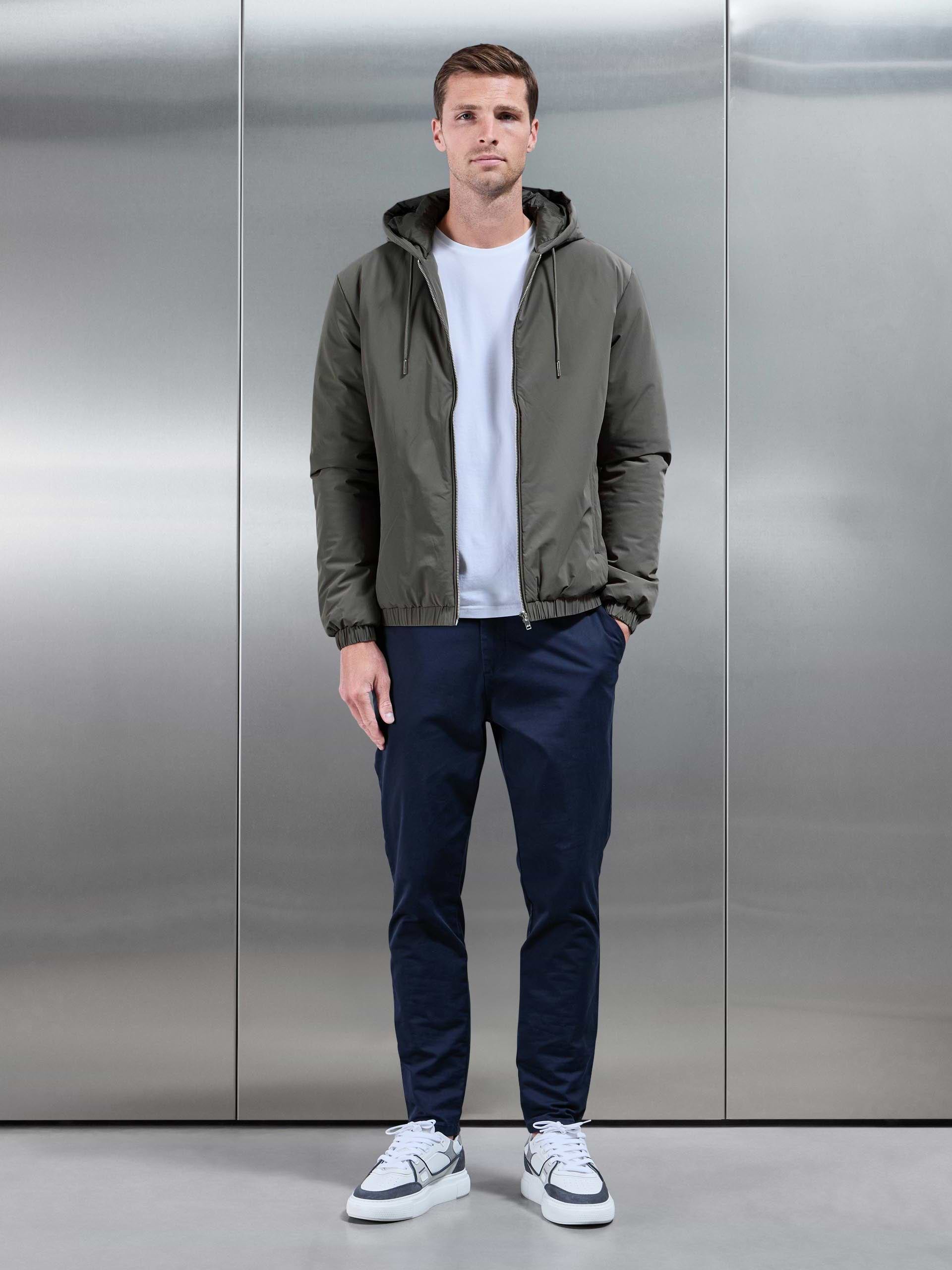 Shell Padded Windbreaker in Olive