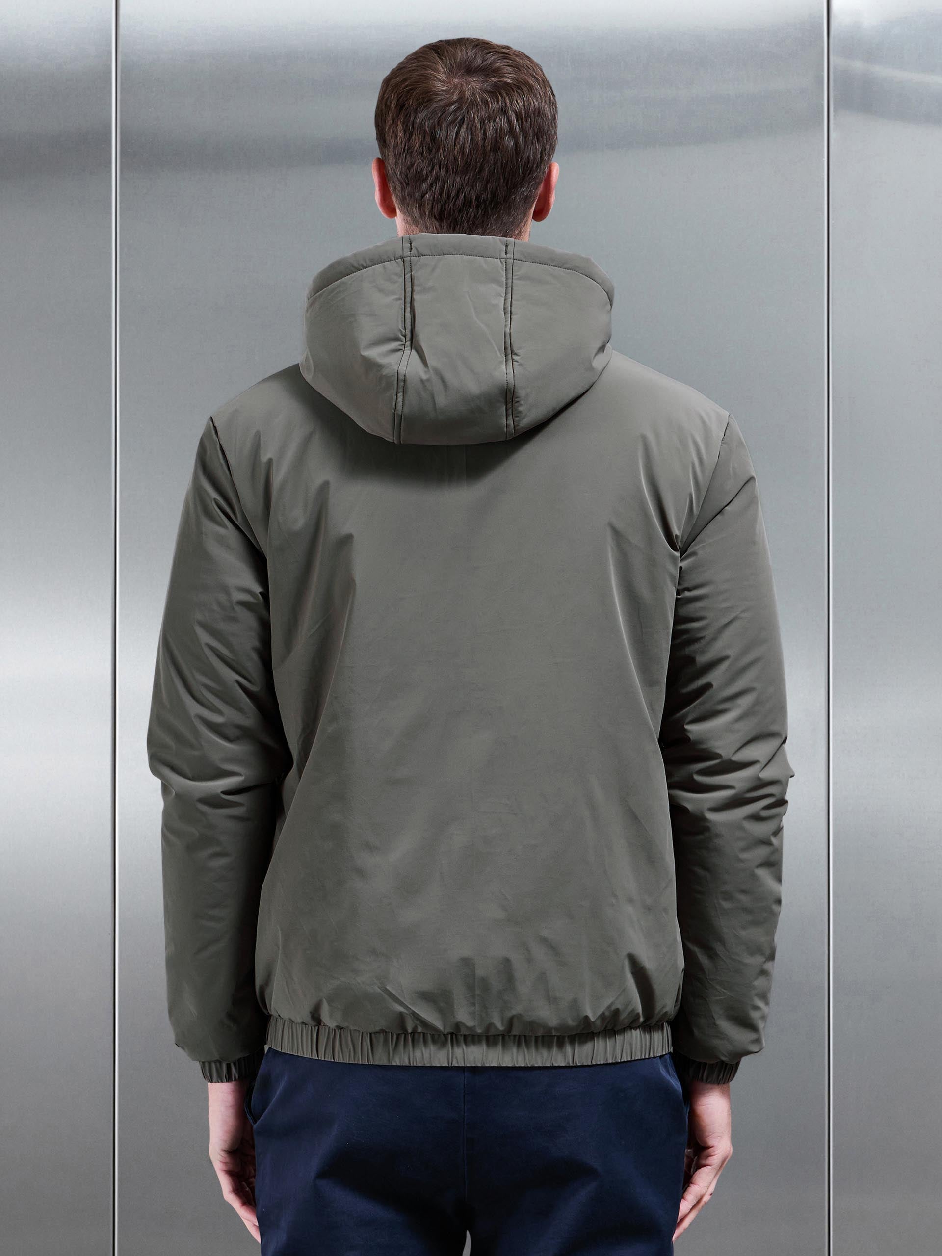 Mens Shell Padded Windbreaker in Olive