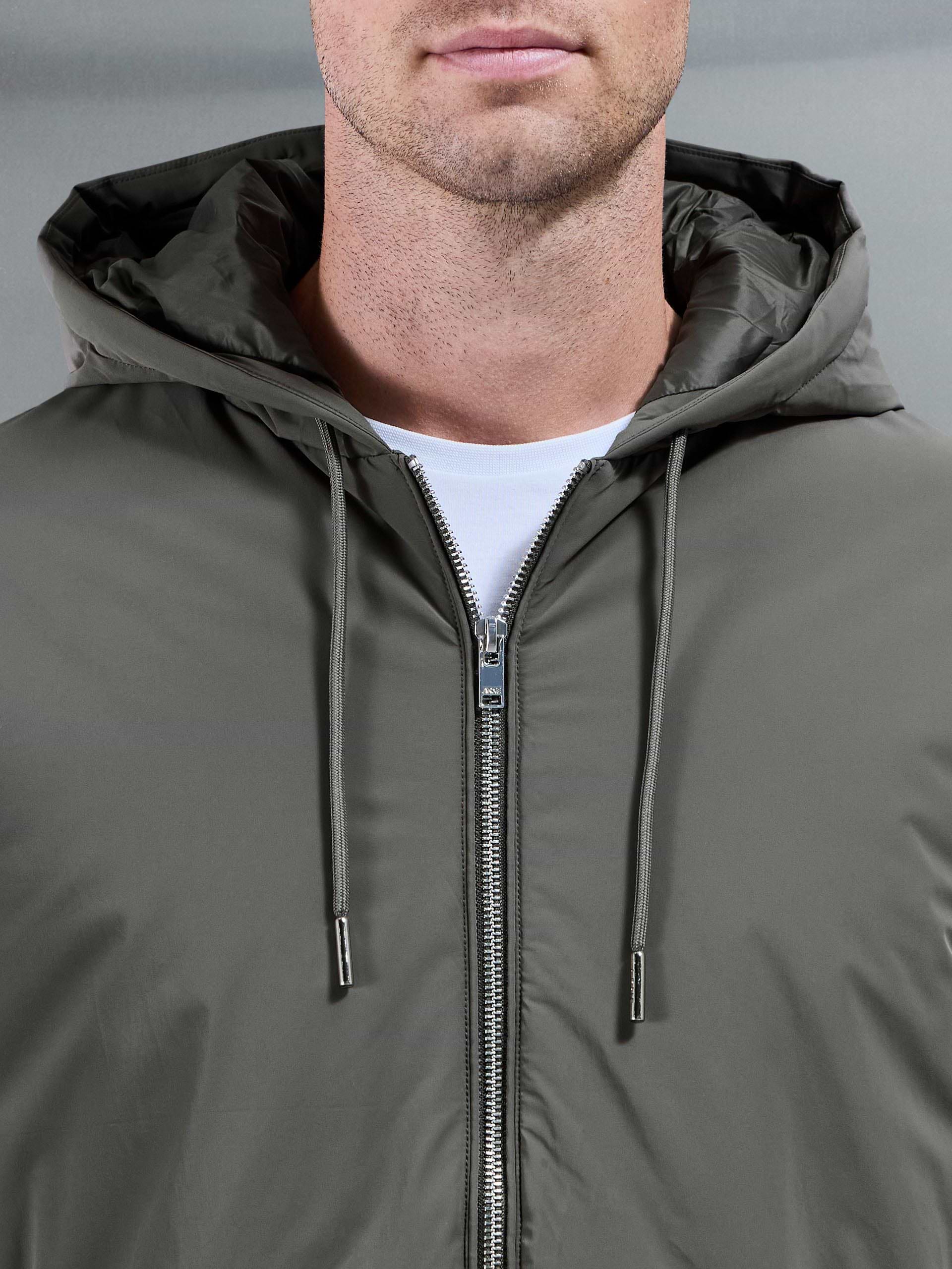 Shell Padded Windbreaker in Olive