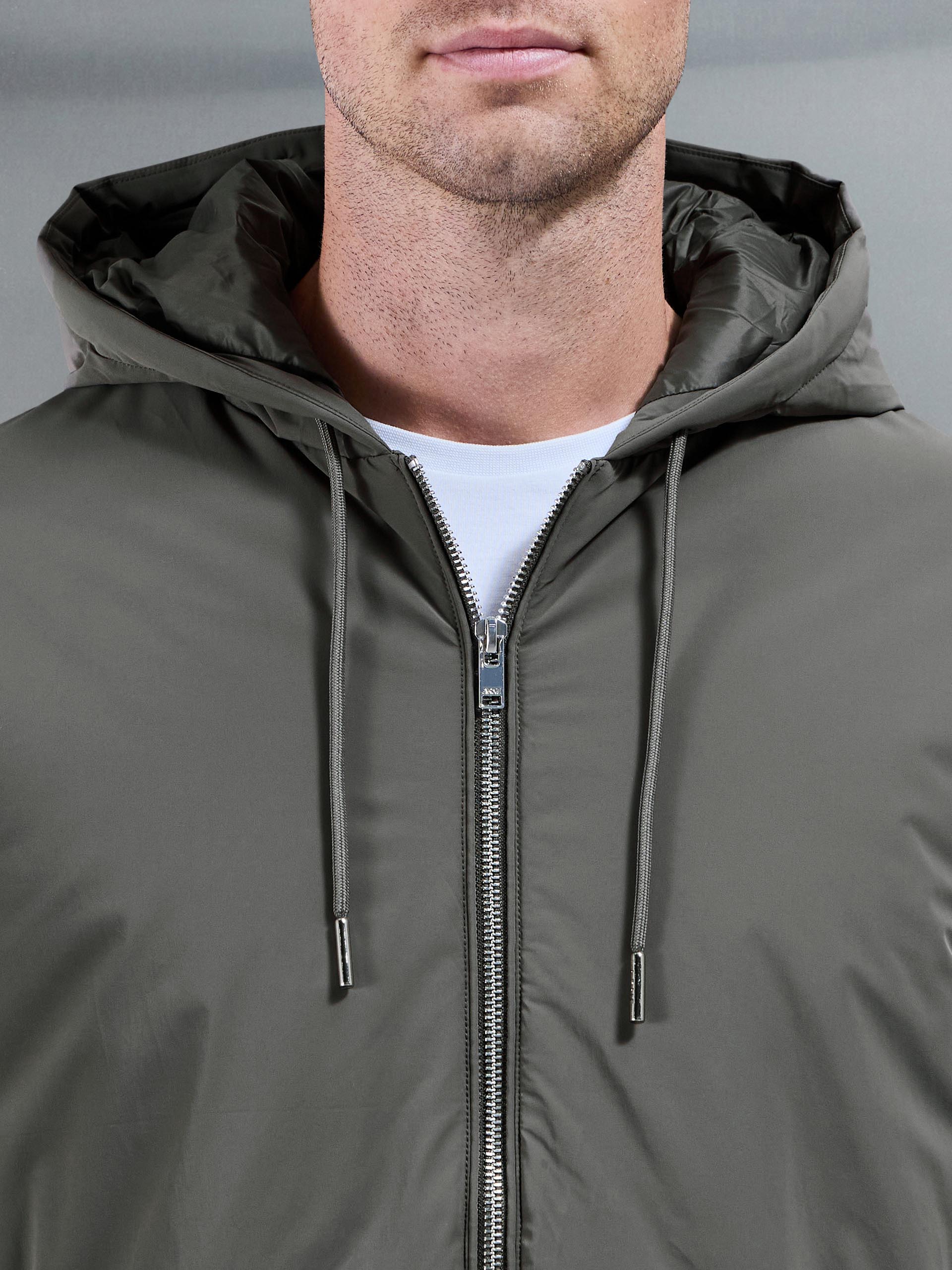 Mens Shell Padded Windbreaker in Olive