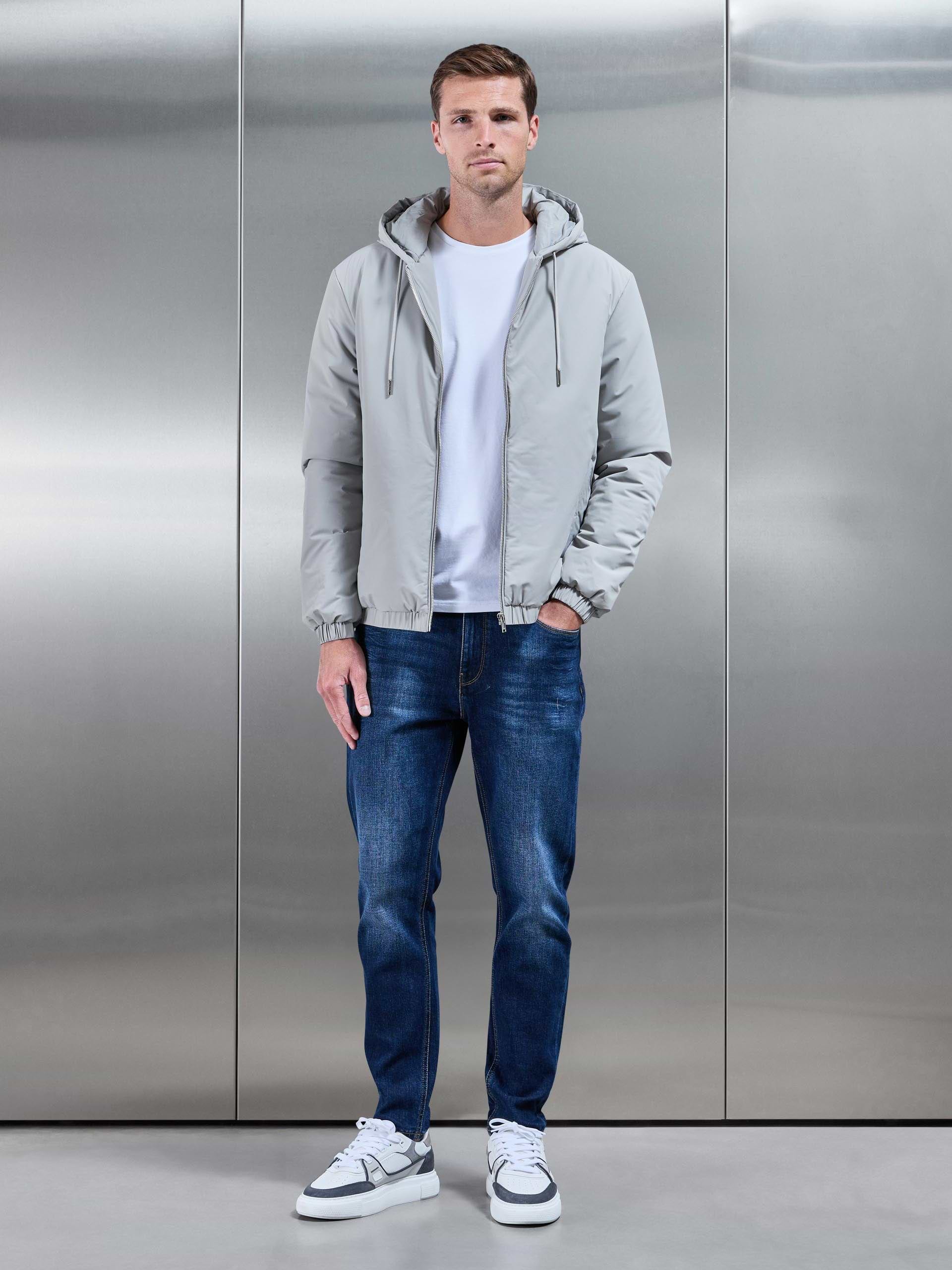 Mens Shell Padded Windbreaker in Stone