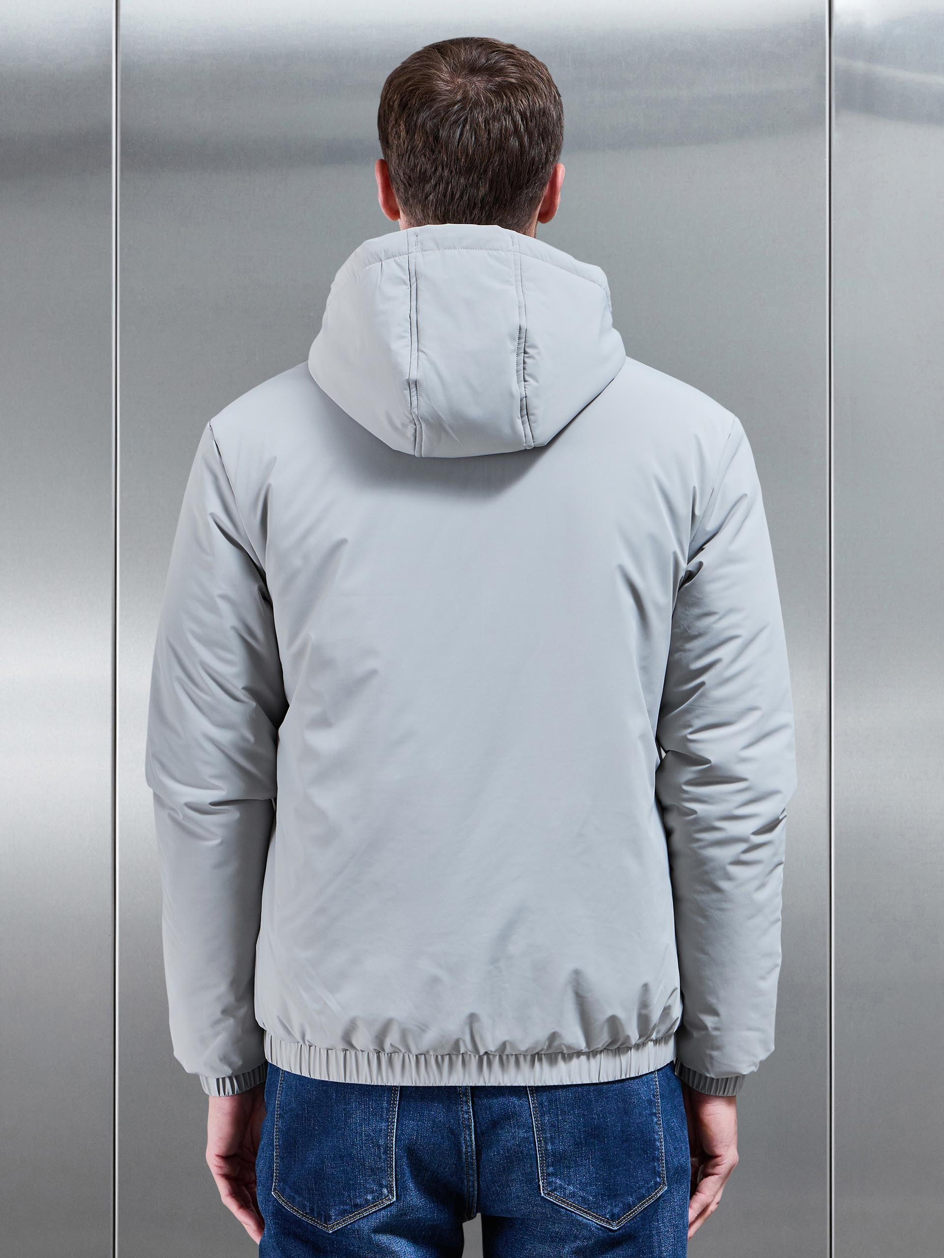 Mens Shell Padded Windbreaker in Stone