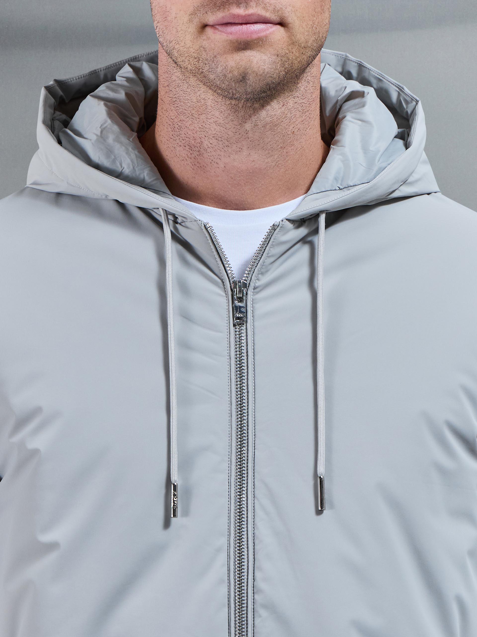 Mens Shell Padded Windbreaker in Stone