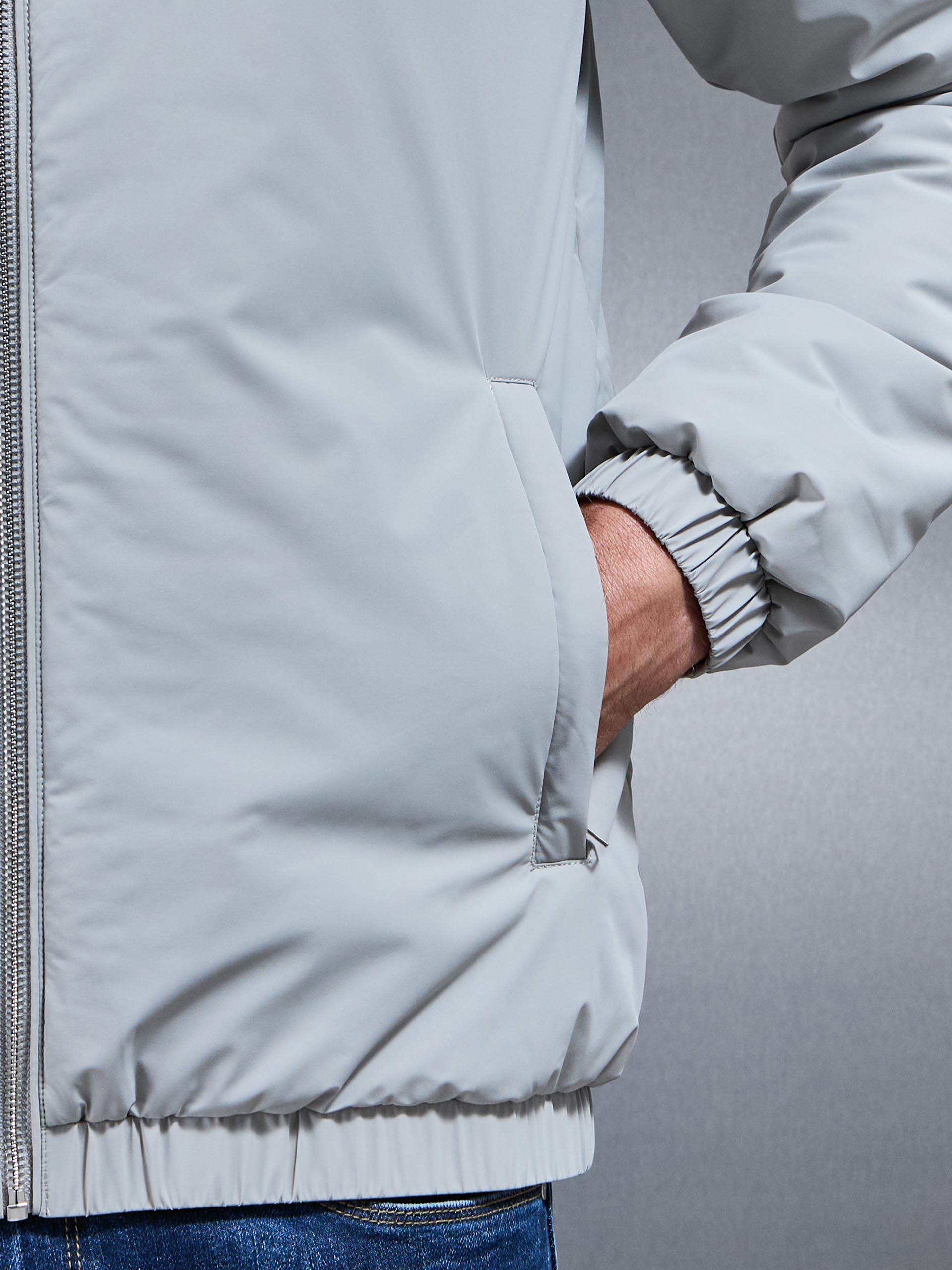 Mens Shell Padded Windbreaker in Stone