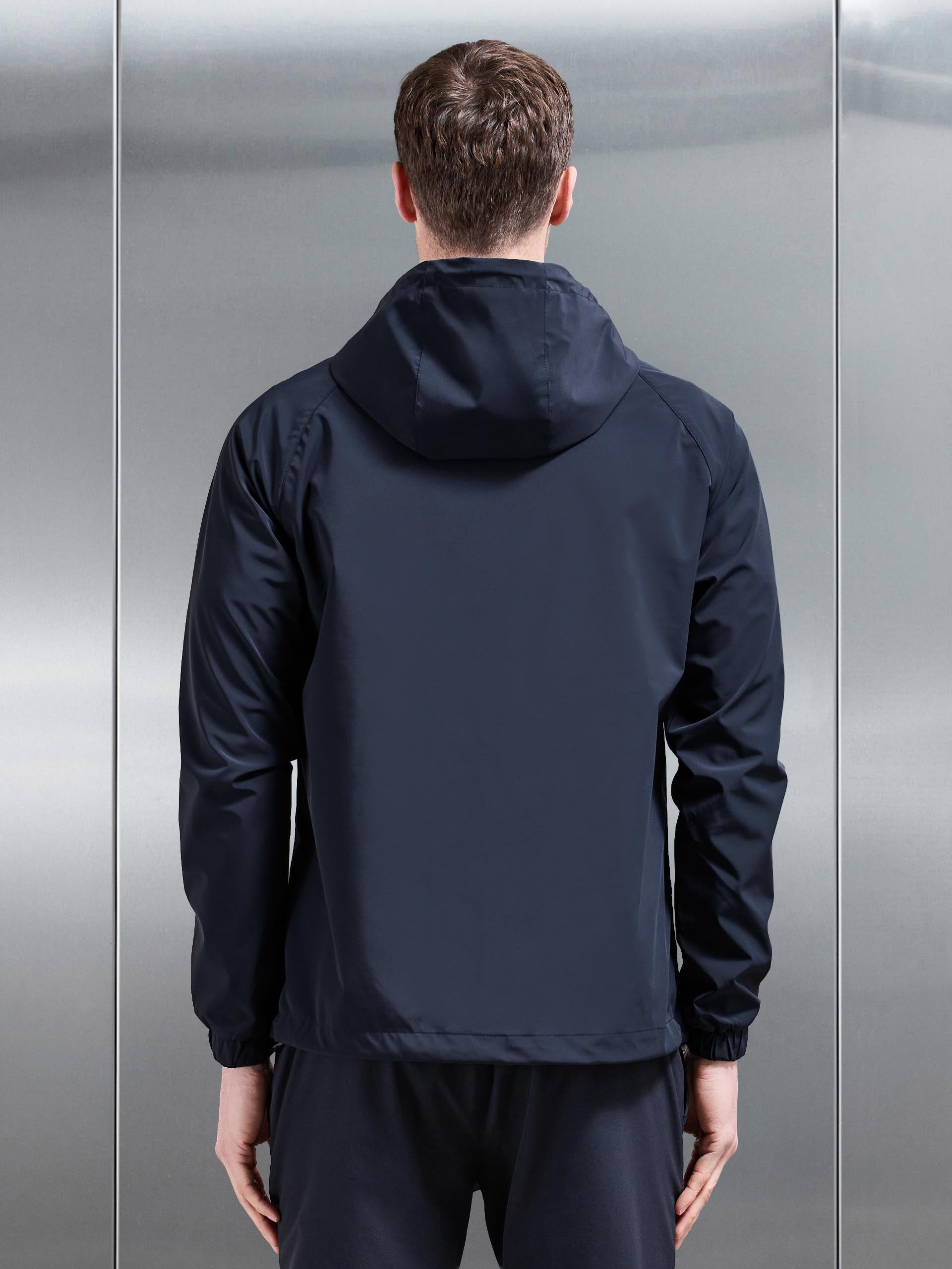 Mens Shell Stripe Windbreaker in Navy