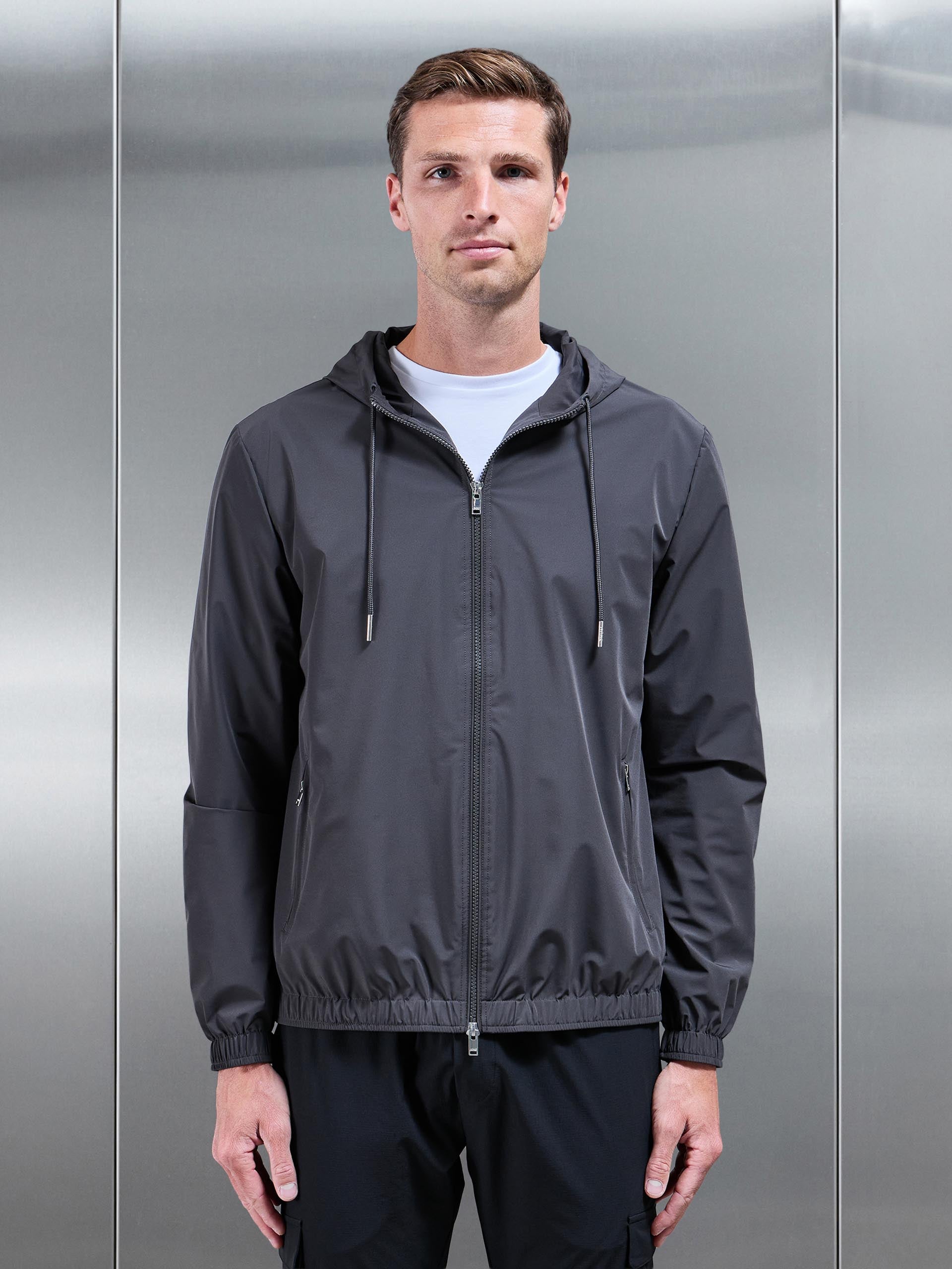 Mens Shell Windbreaker in Grey