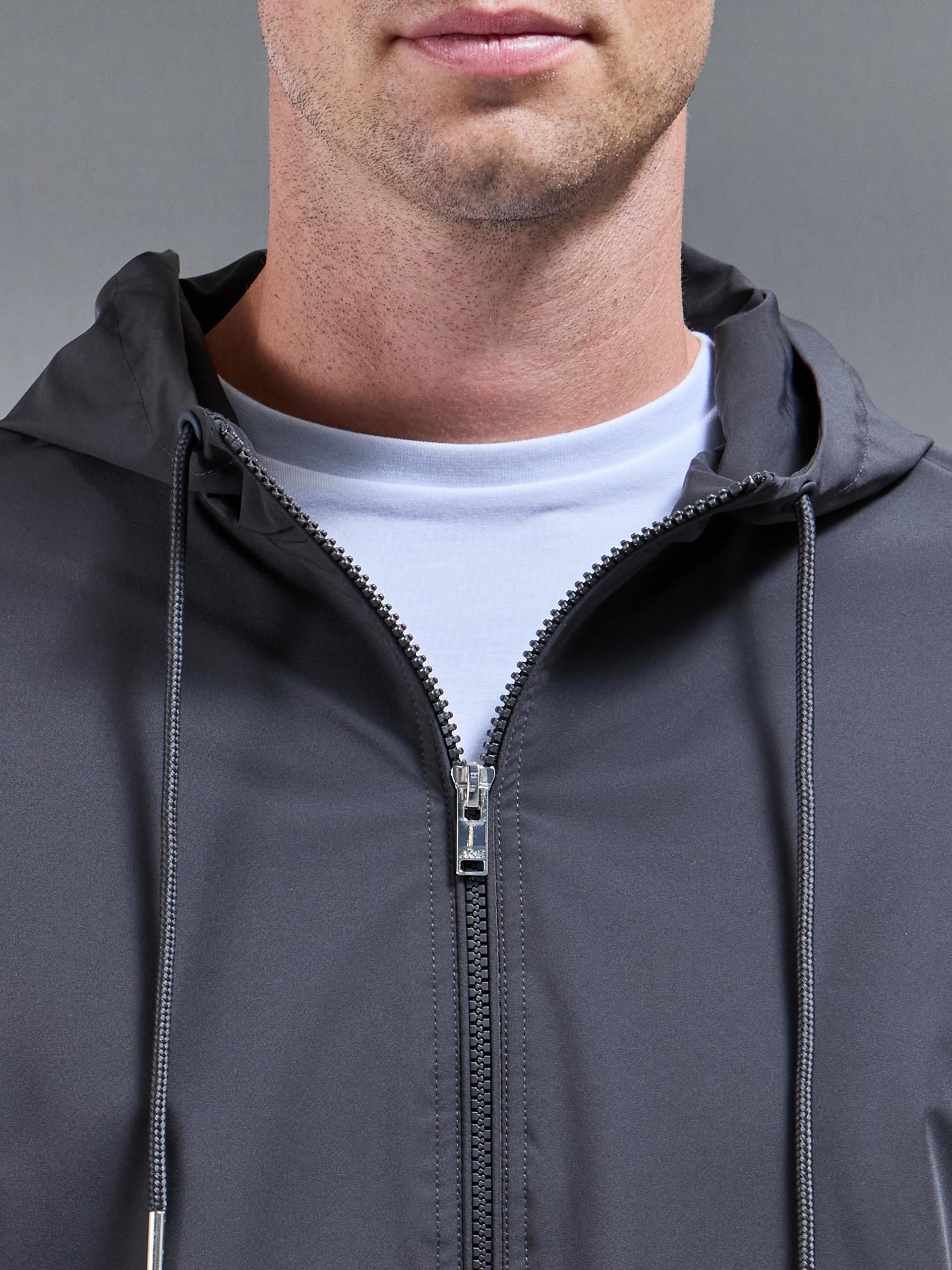Mens Shell Windbreaker in Grey