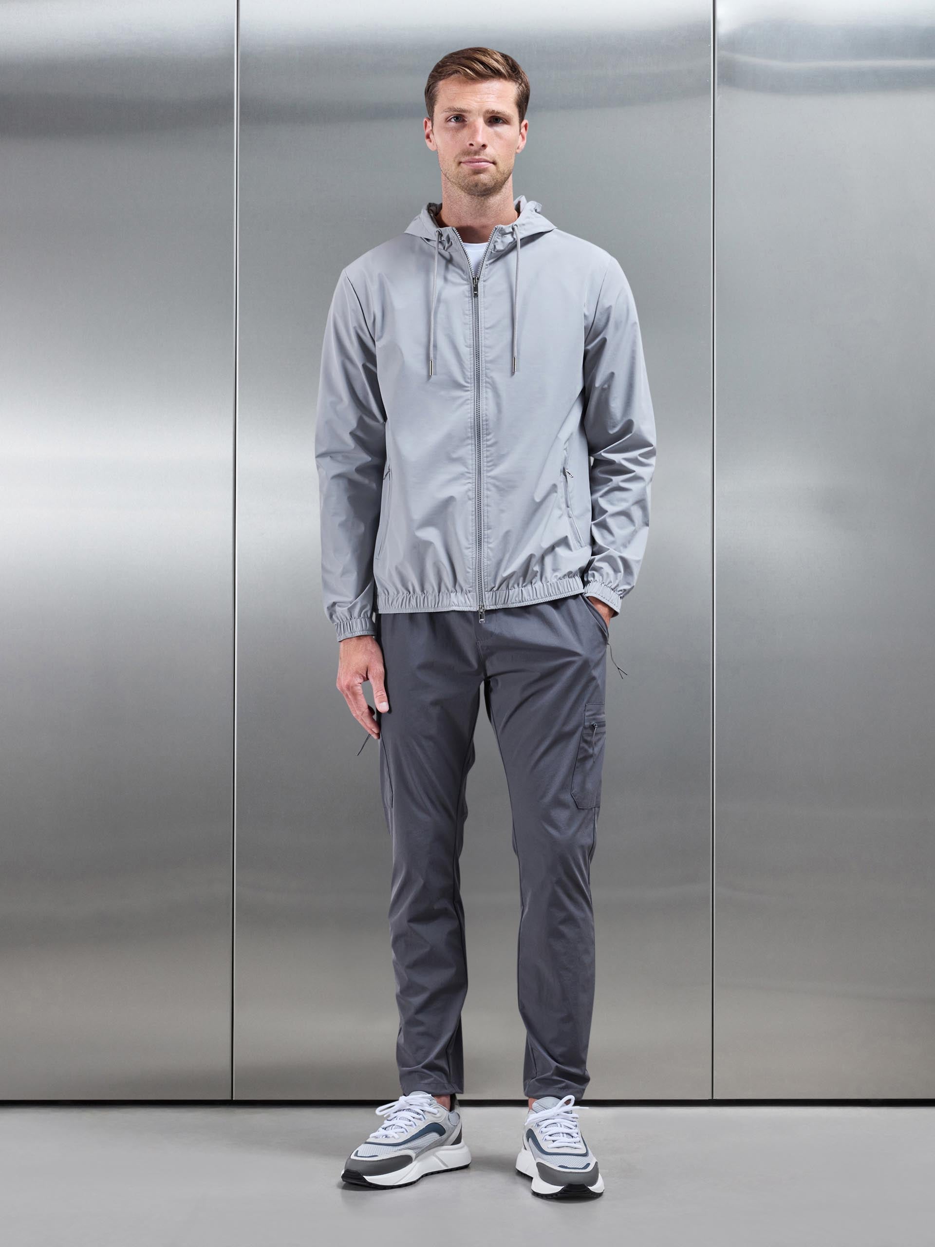 Mens Shell Windbreaker in Mid Grey