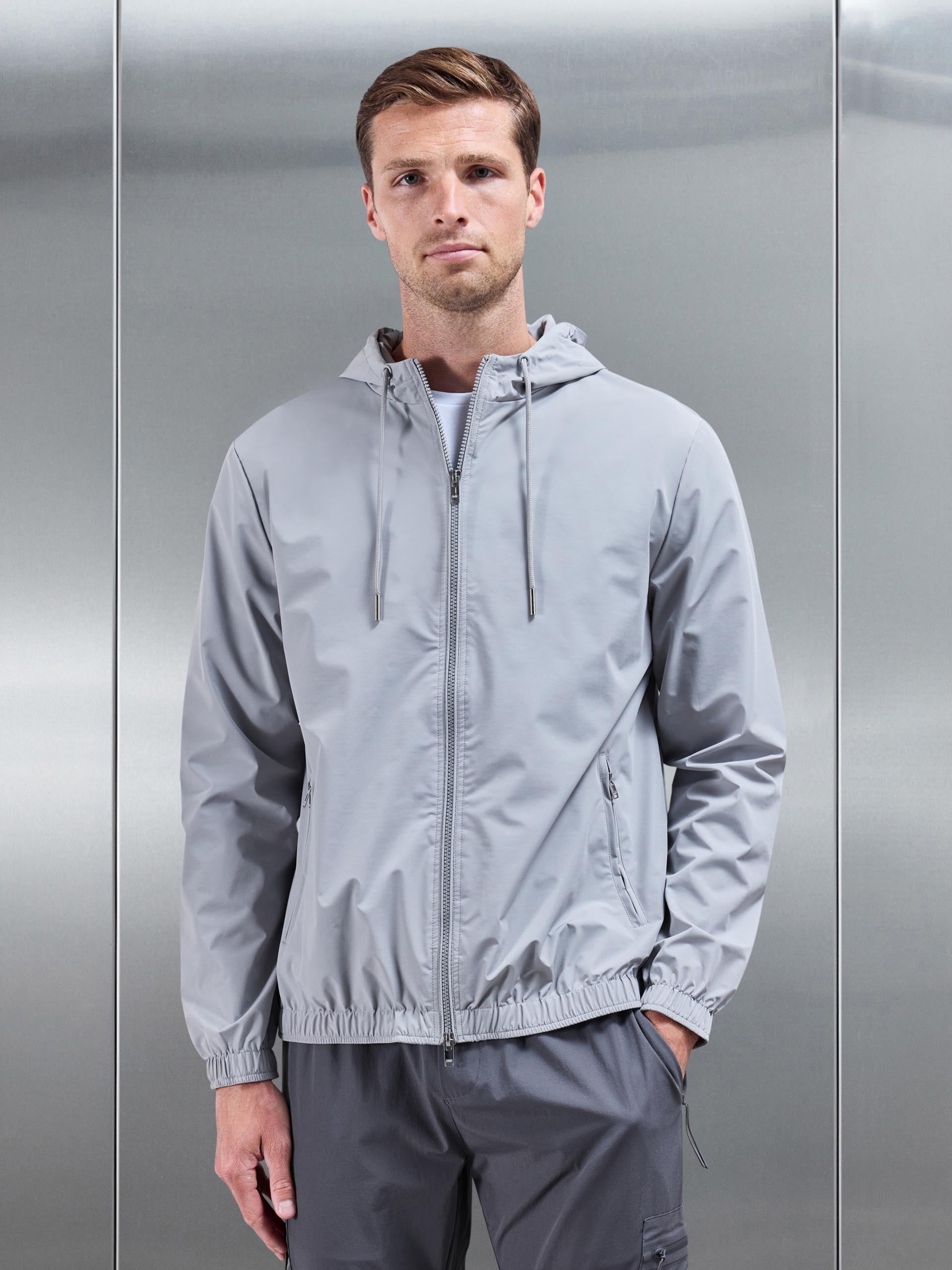 Mens Shell Windbreaker in Mid Grey