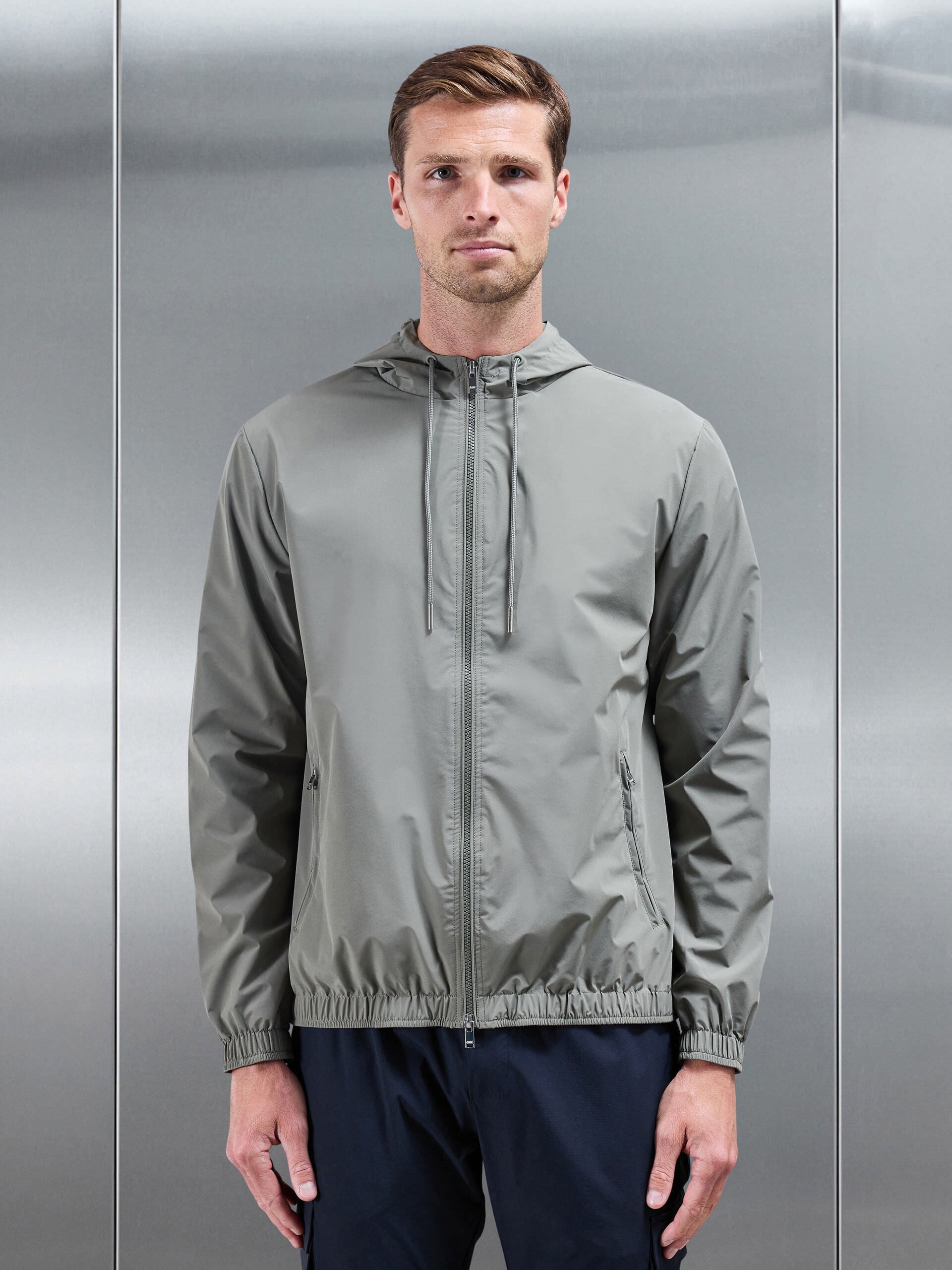 Mens Shell Windbreaker in Olive