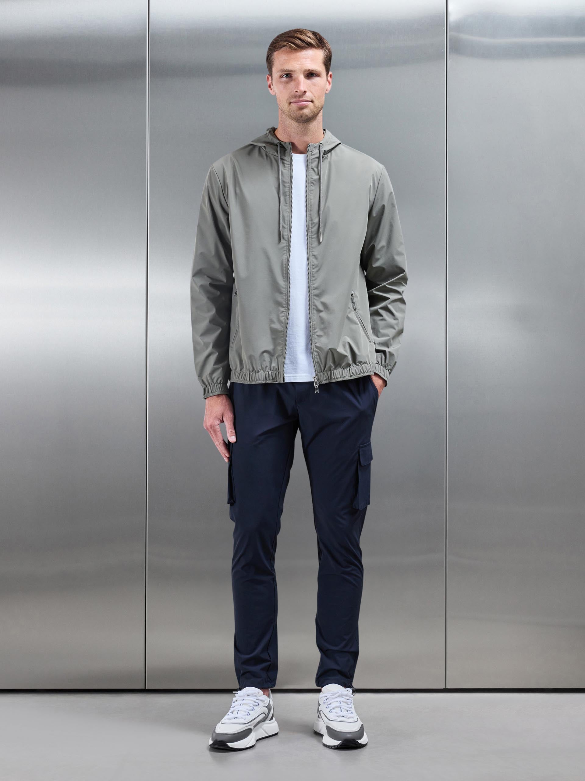 Mens Shell Windbreaker in Olive